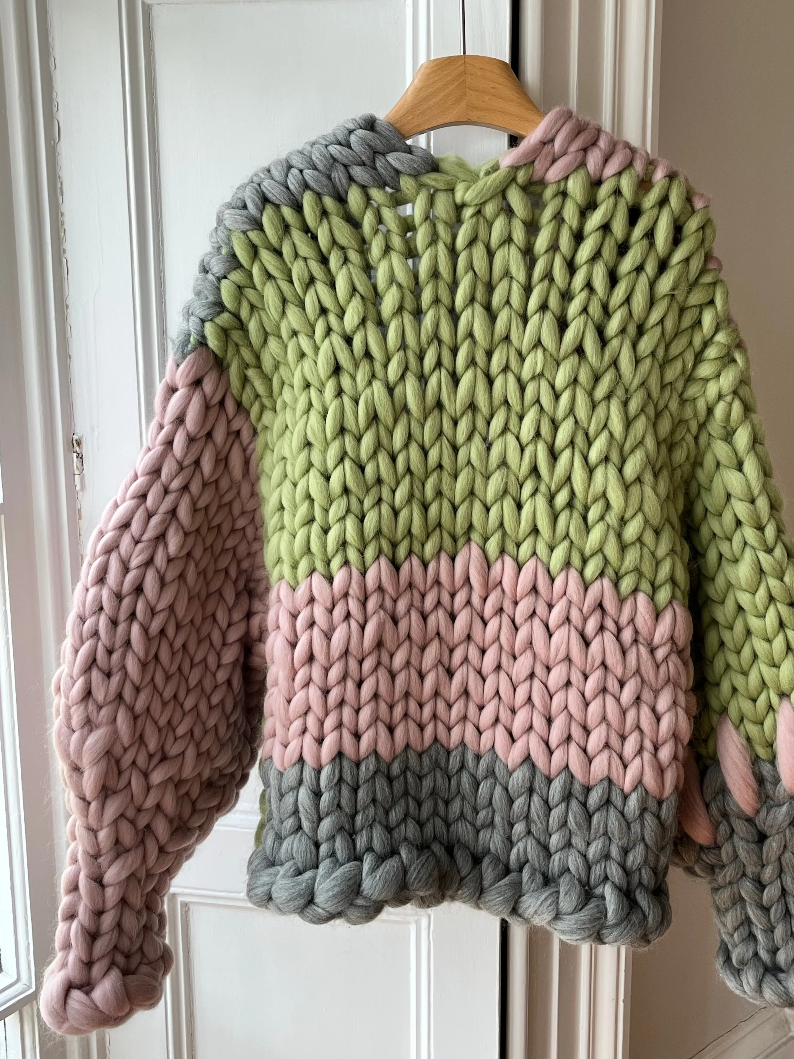 Grey, Sage and Mink Colossal Knit Cardigan #2 (Sample) sold by Hope Macaulay product image thumbnail 4