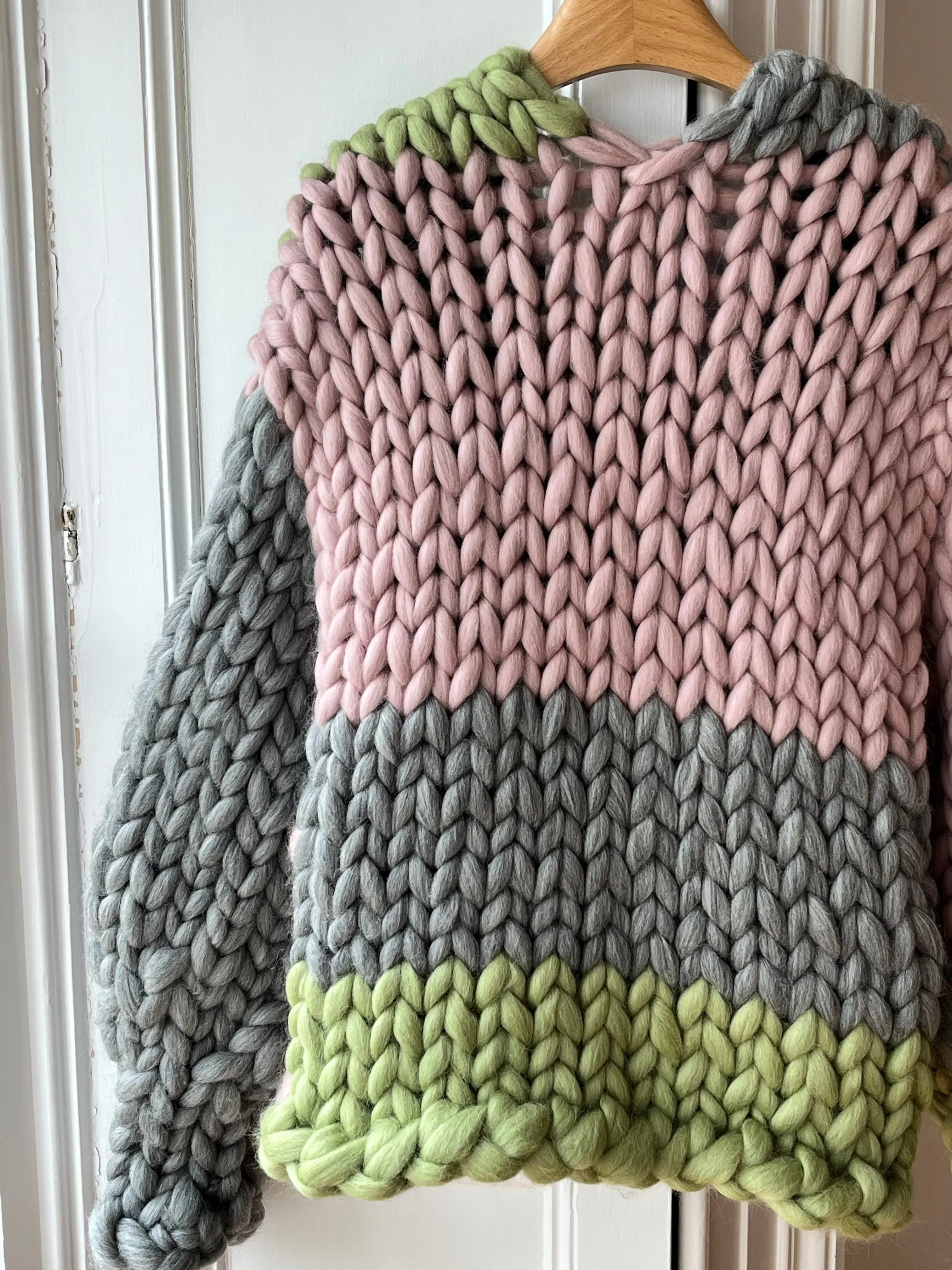 1of2 Grey, Sage and Mink Colossal Knit Cardigan #1 (Sample) sold by Hope Macaulay product image thumbnail 3