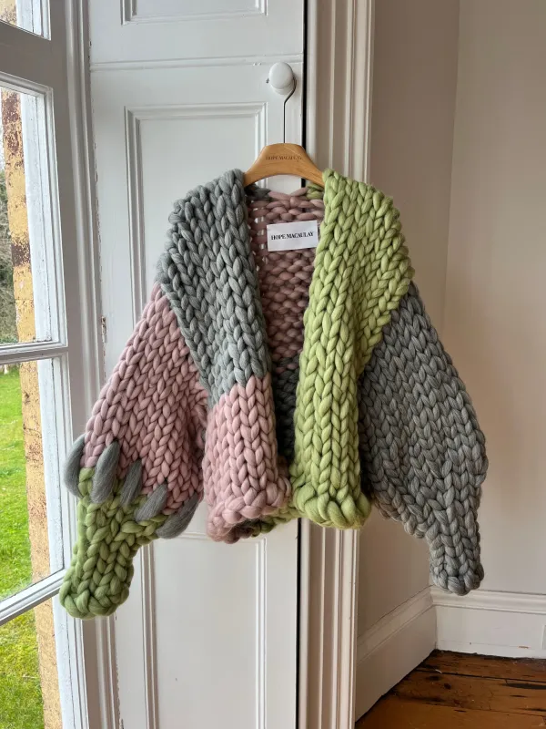 1of2 Grey, Sage and Mink Colossal Knit Cardigan #1 (Sample) sold by Hope Macaulay
