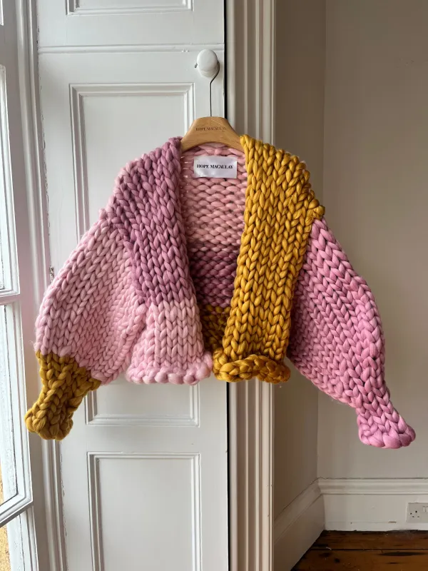 Pink and Amber Colossal Knit Cardigan (Sample) sold by Hope Macaulay