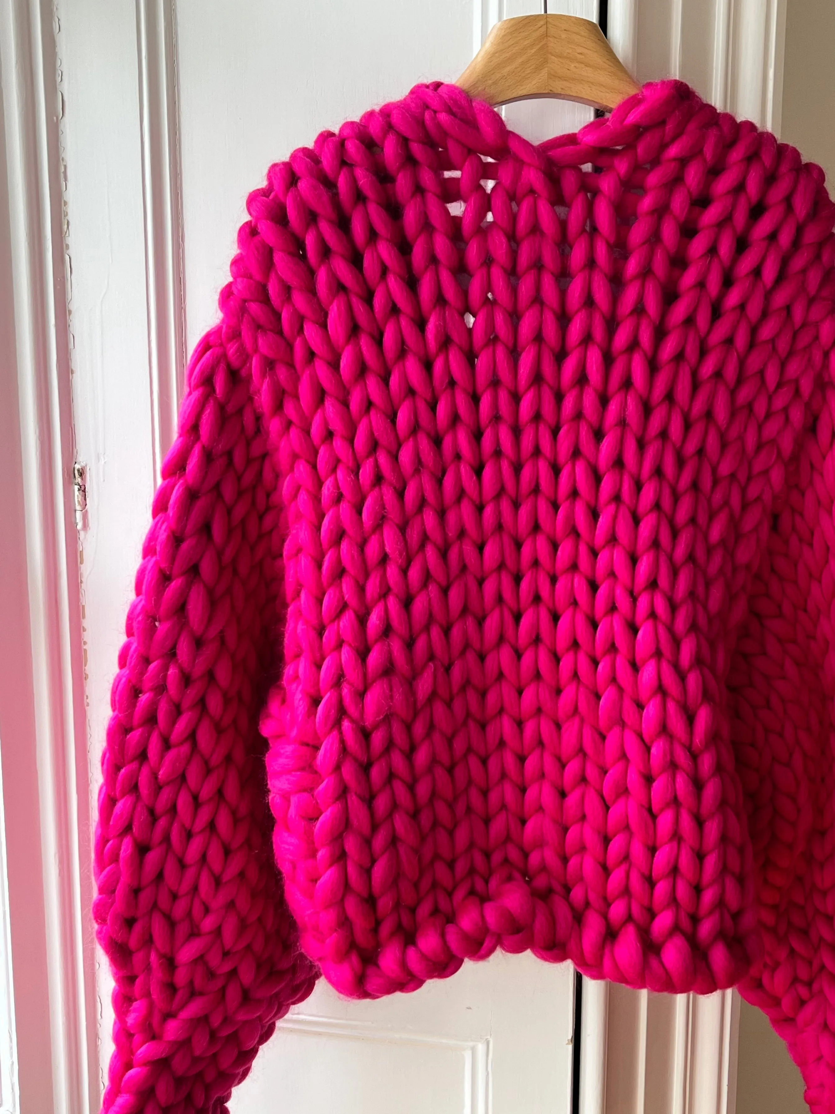 Raspberry Wool Colossal Knit Cardigan (Sample) sold by Hope Macaulay product image thumbnail 4