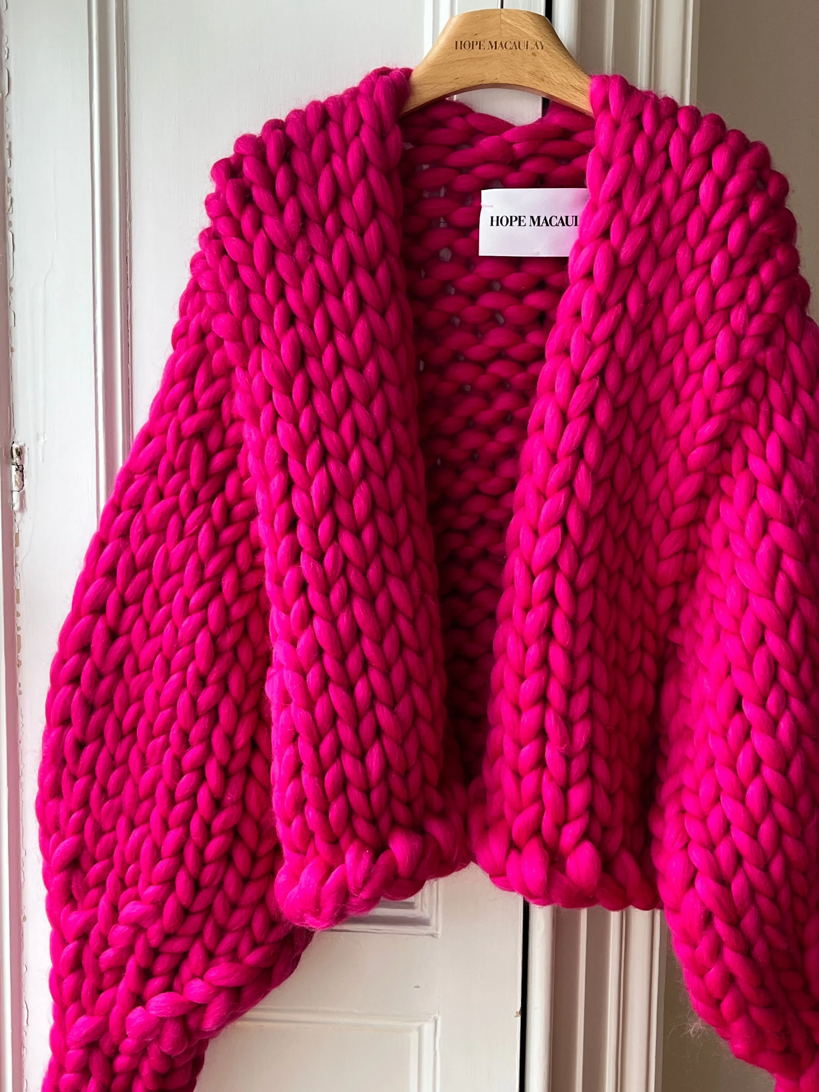 Raspberry Wool Colossal Knit Cardigan (Sample) sold by Hope Macaulay product image thumbnail 2
