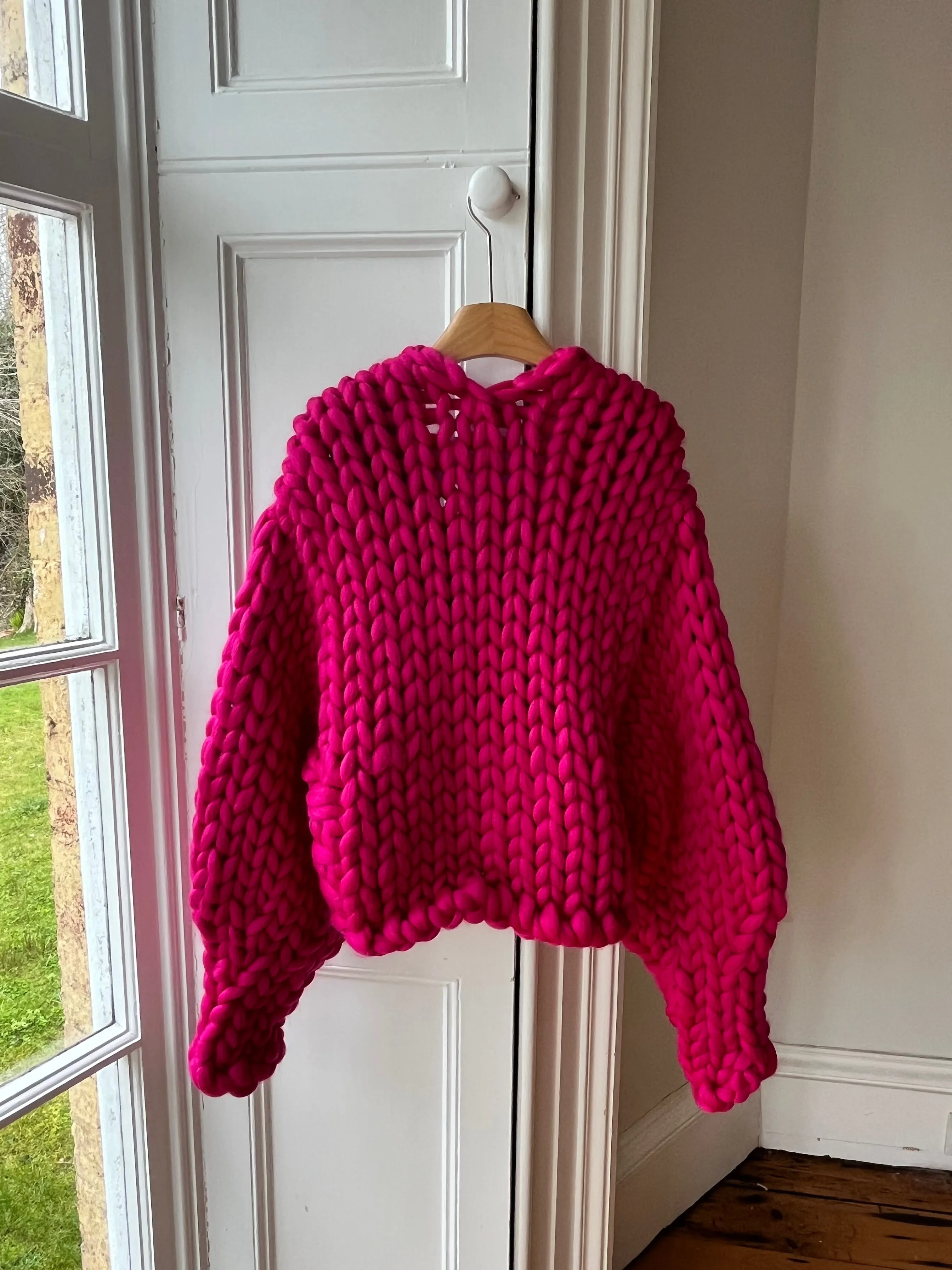 Raspberry Wool Colossal Knit Cardigan (Sample) sold by Hope Macaulay product image thumbnail 3