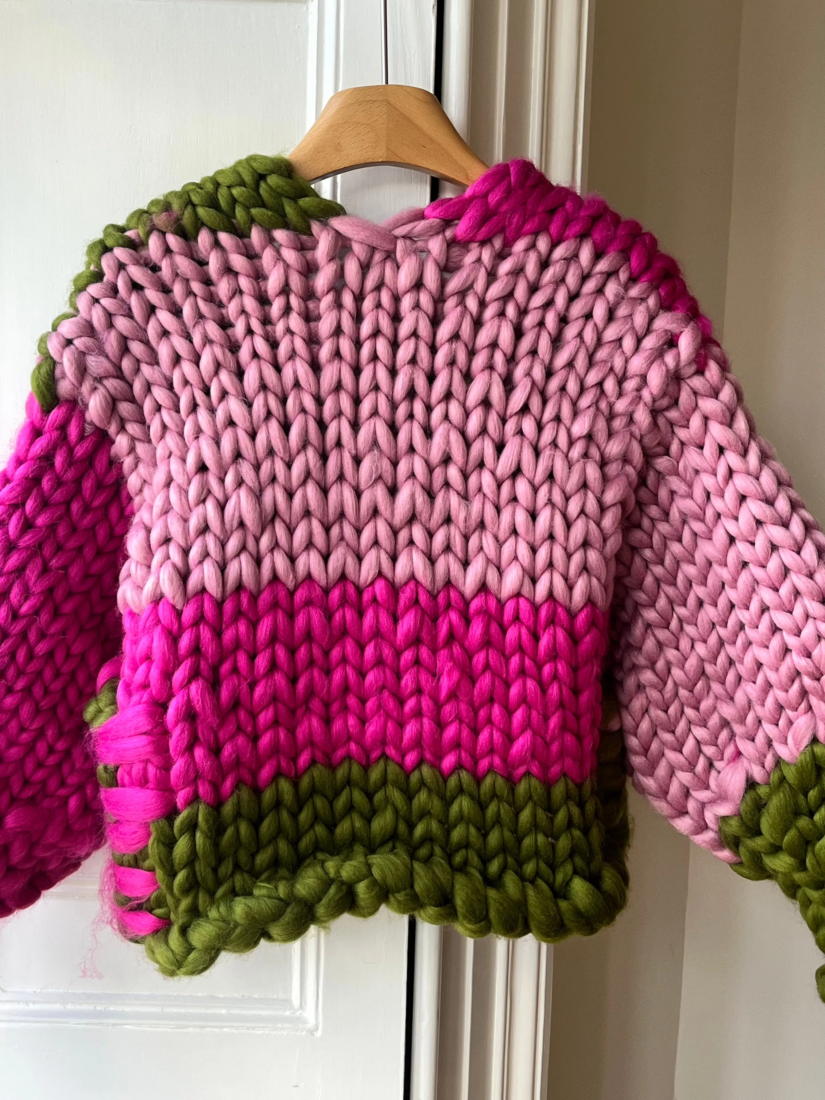 1of1 Raspberry and Olive Colossal Knit Cardigan XS/S (Sample) sold by Hope Macaulay product image thumbnail 4