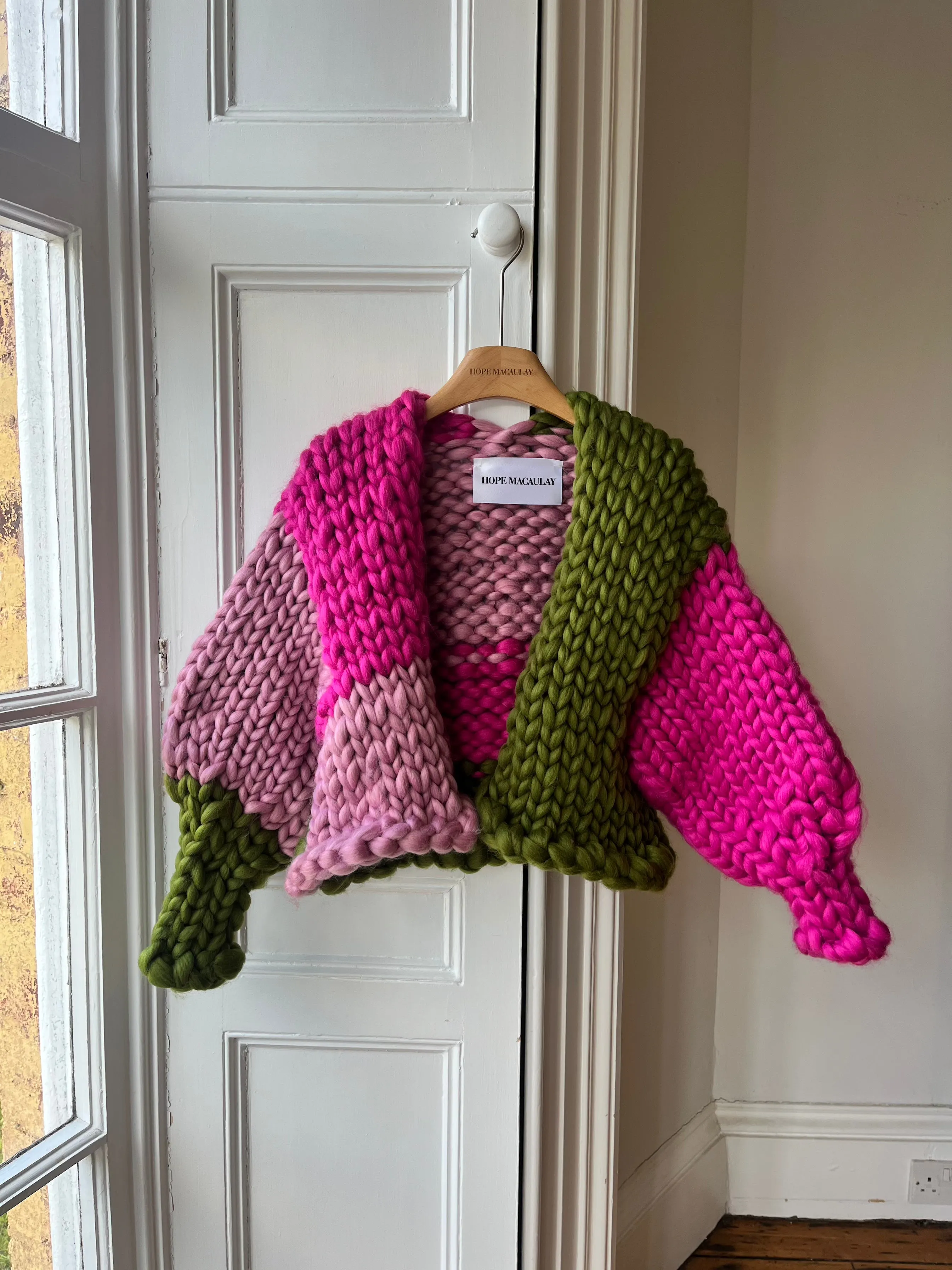 1of1 Raspberry and Olive Colossal Knit Cardigan XS/S (Sample) sold by Hope Macaulay