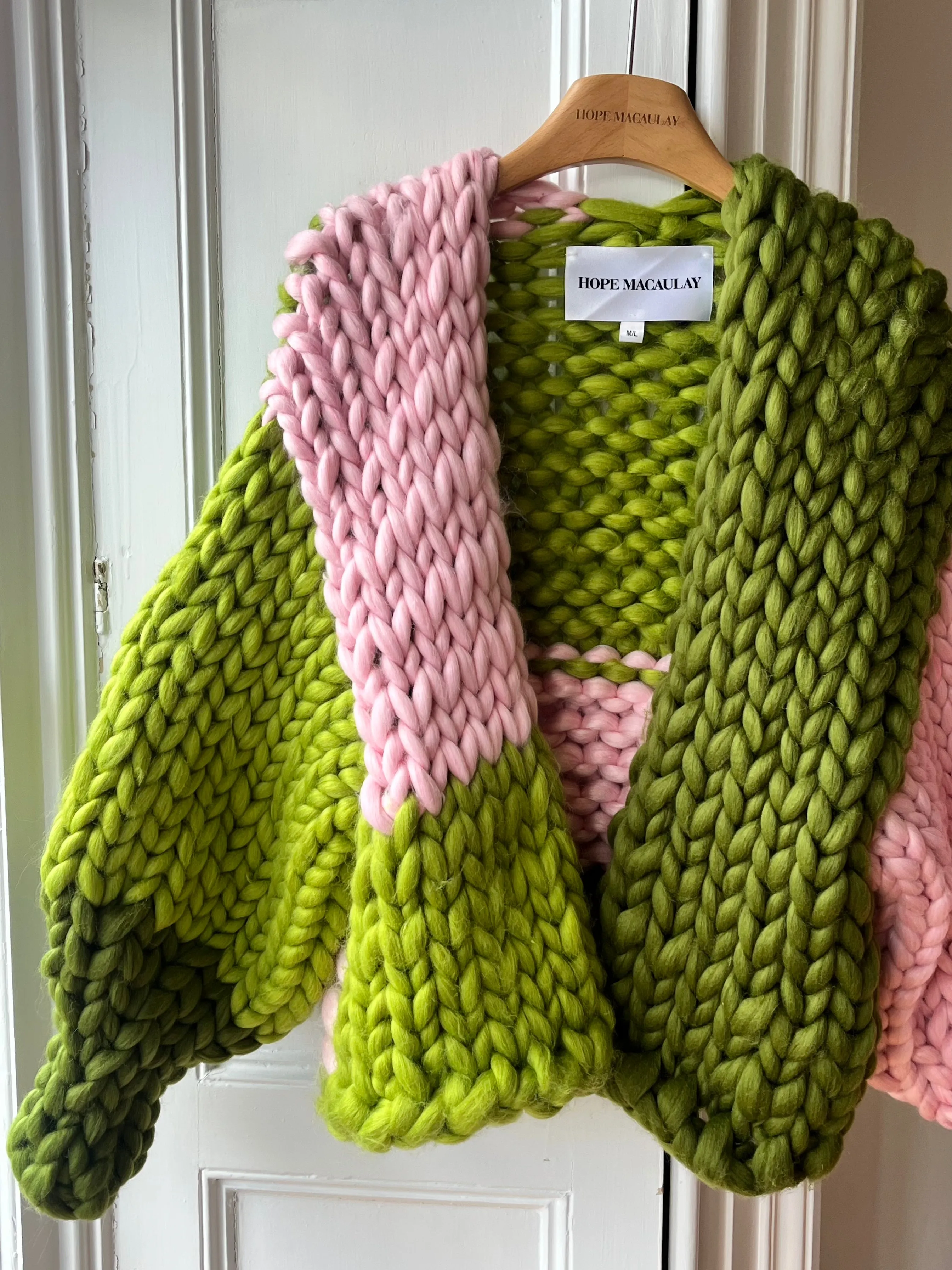 1of2 Green and Pink Colossal Knit Cardigan (Sample) sold by Hope Macaulay product image thumbnail 2
