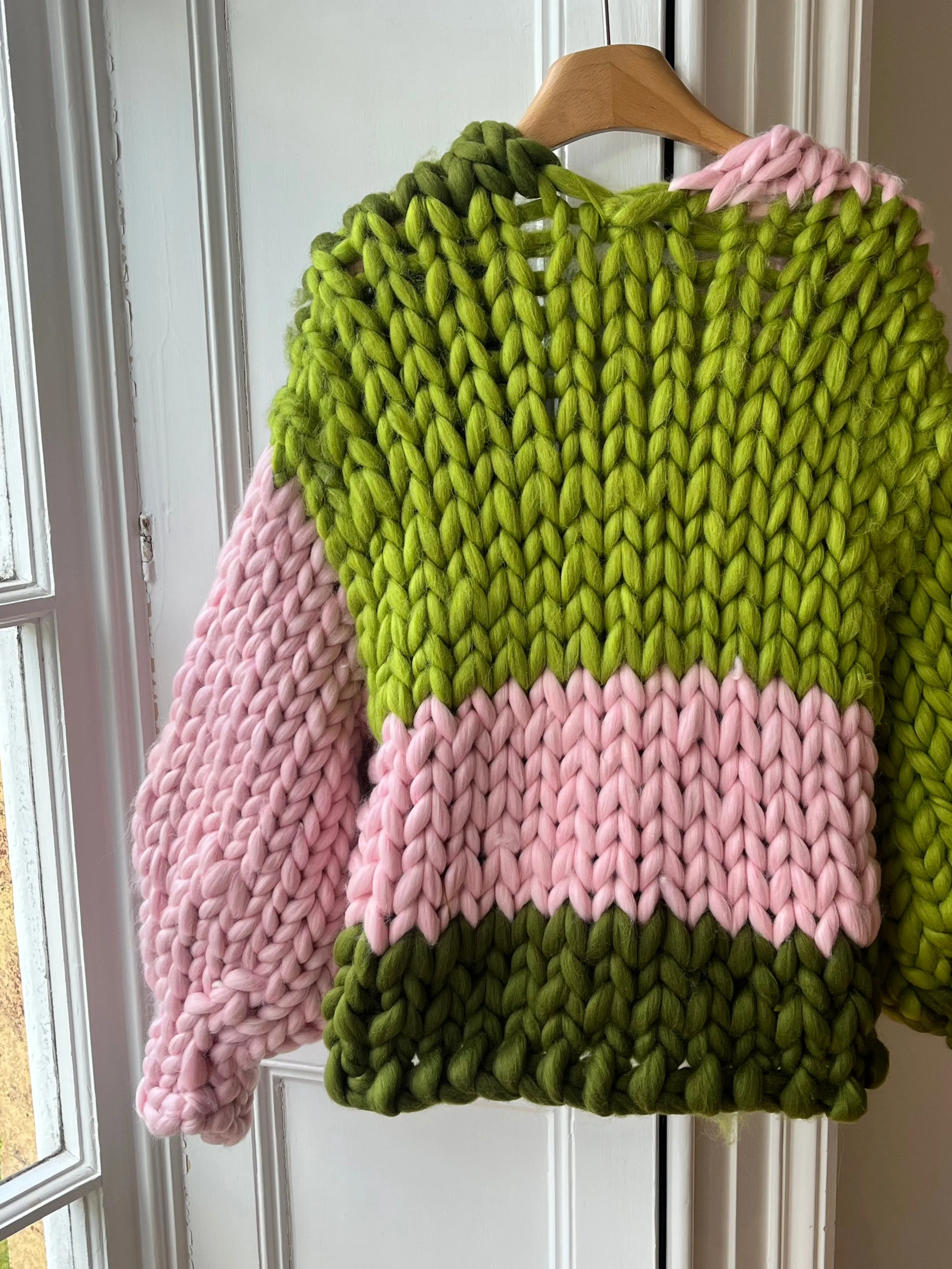 1of2 Green and Pink Colossal Knit Cardigan (Sample) sold by Hope Macaulay product image thumbnail 4