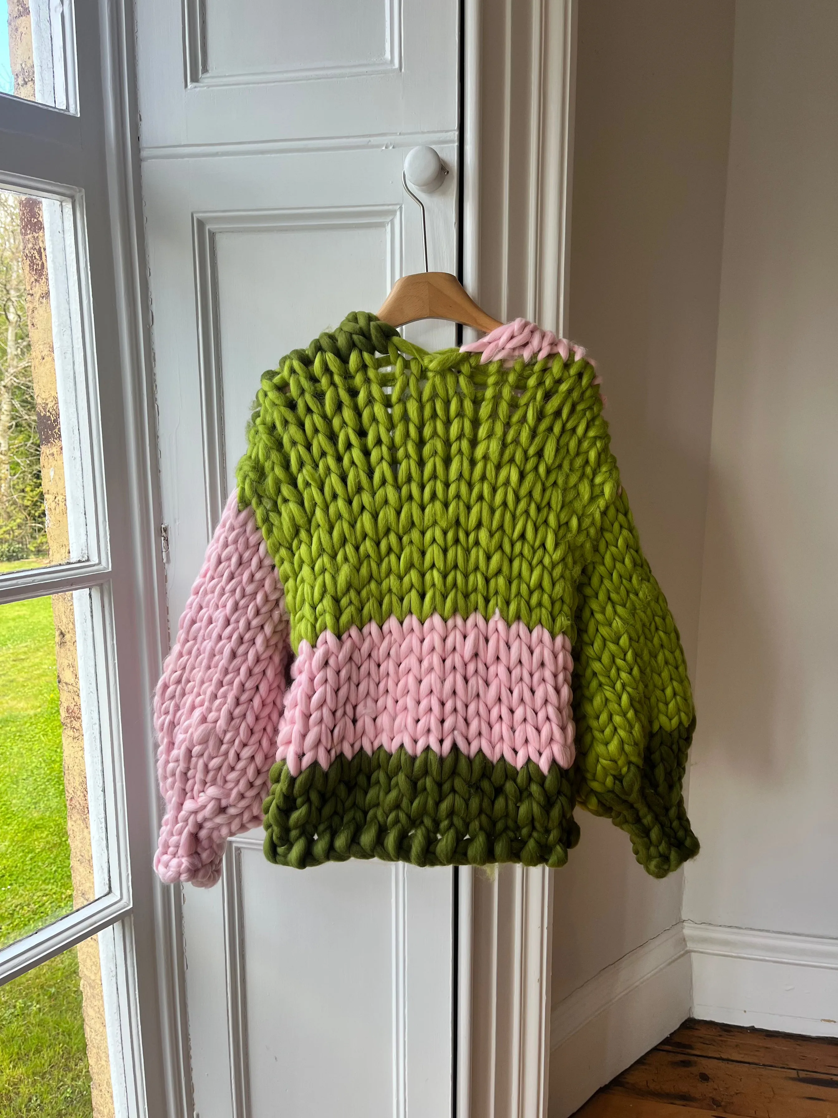 1of2 Green and Pink Colossal Knit Cardigan (Sample) sold by Hope Macaulay product image thumbnail 3