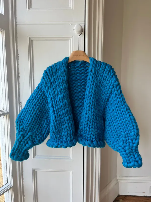 Cobalt Blue Colossal Knit Cardigan (Merino Wool Sample) sold by Hope Macaulay
