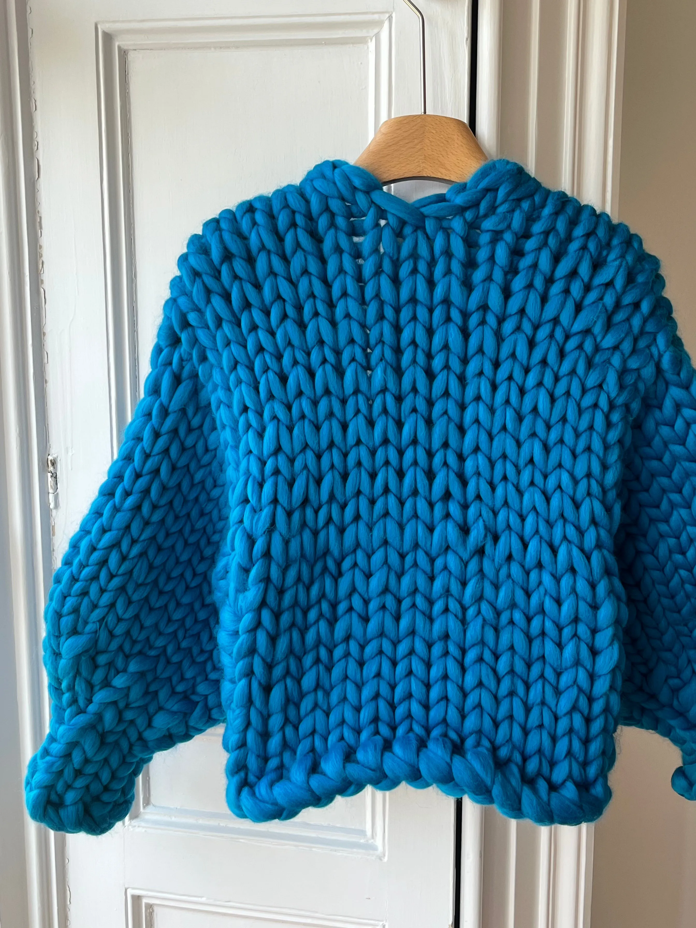 Cobalt Blue Colossal Knit Cardigan (Merino Wool Sample) sold by Hope Macaulay product image thumbnail 3