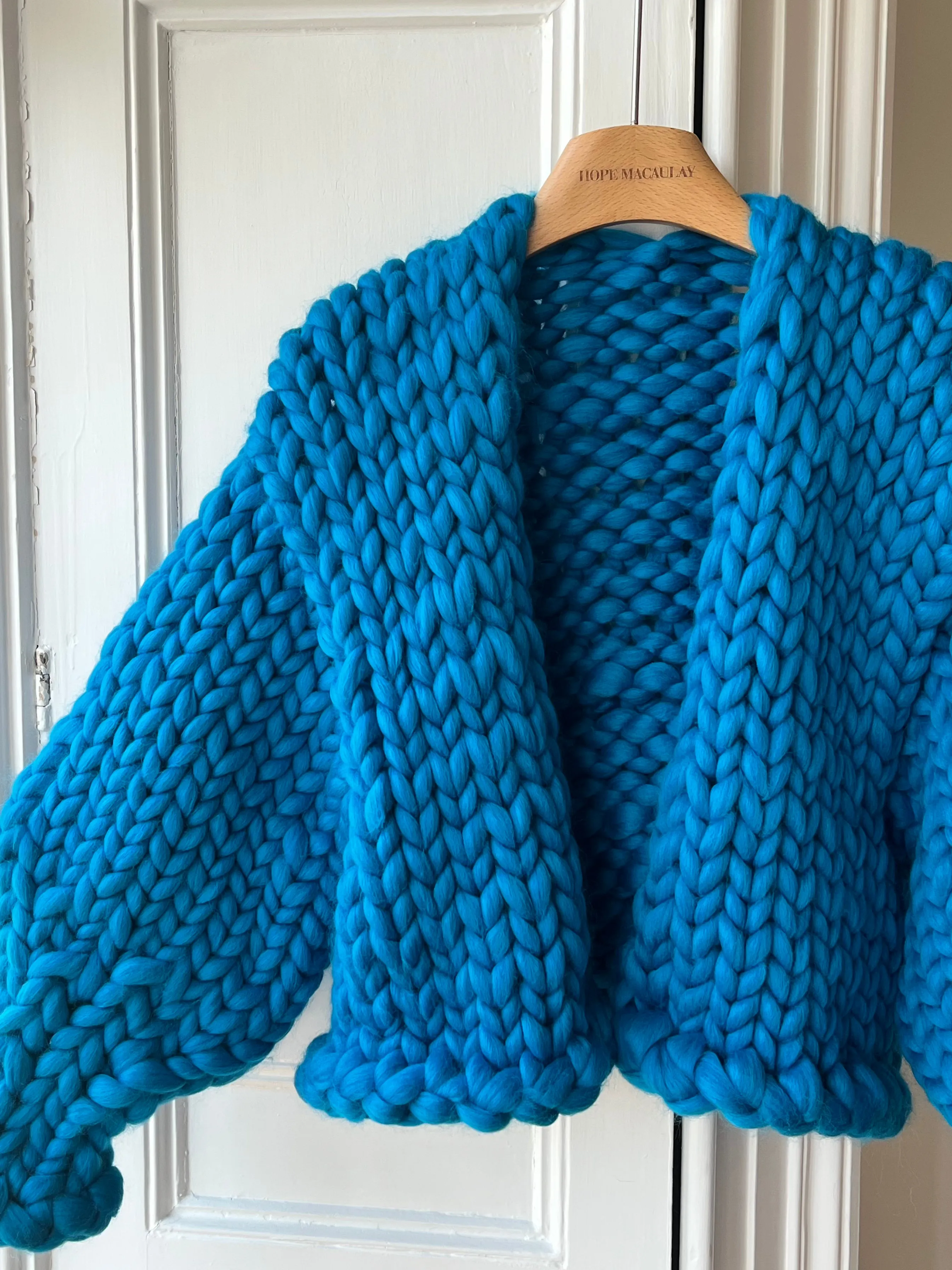 Cobalt Blue Colossal Knit Cardigan (Merino Wool Sample) sold by Hope Macaulay product image thumbnail 2
