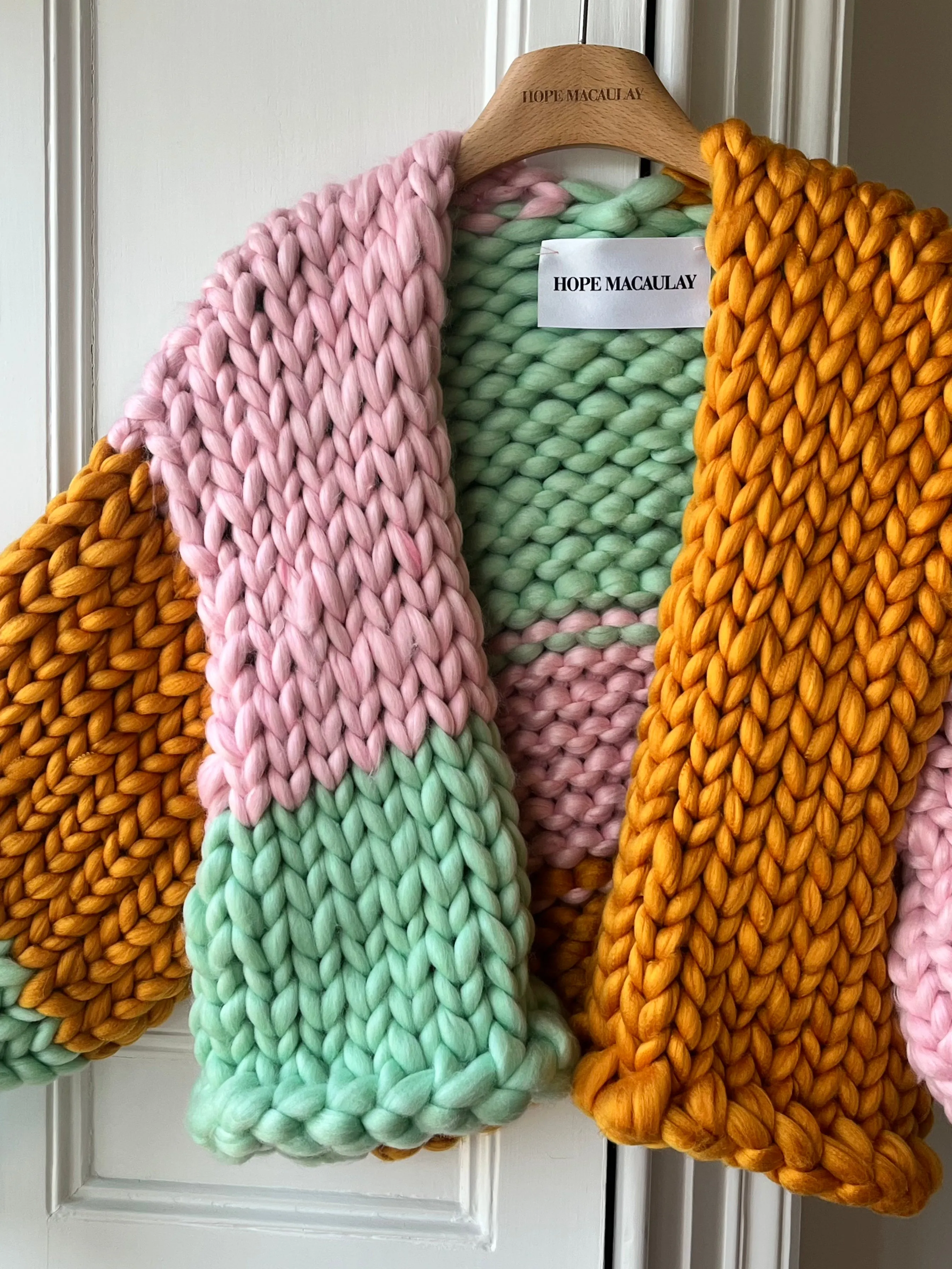 1of2 Pink, Mint and Amber Colossal Knit Cardigan S/M (Sample) sold by Hope Macaulay product image thumbnail 2
