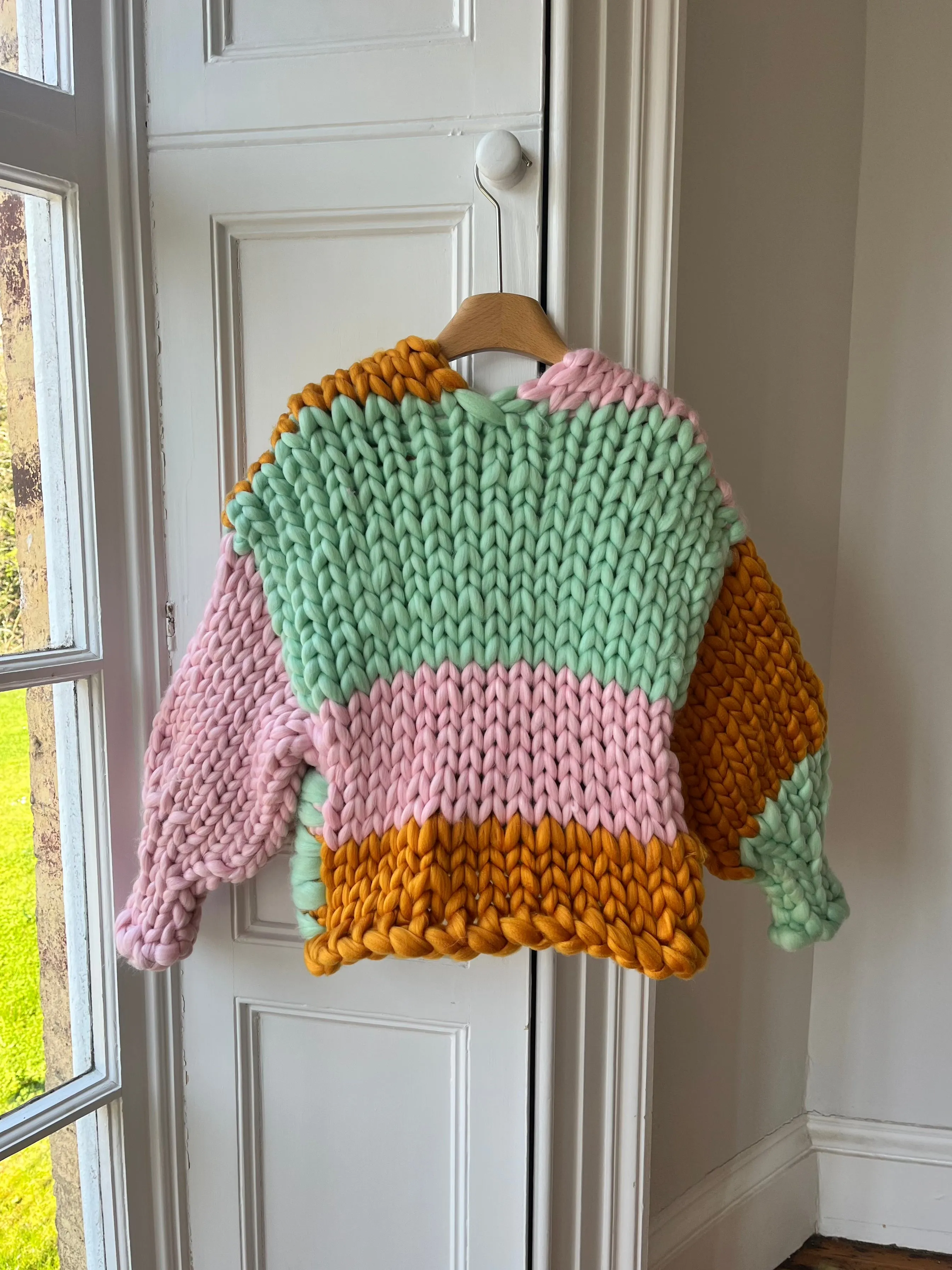 1of2 Pink, Mint and Amber Colossal Knit Cardigan S/M (Sample) sold by Hope Macaulay product image thumbnail 3