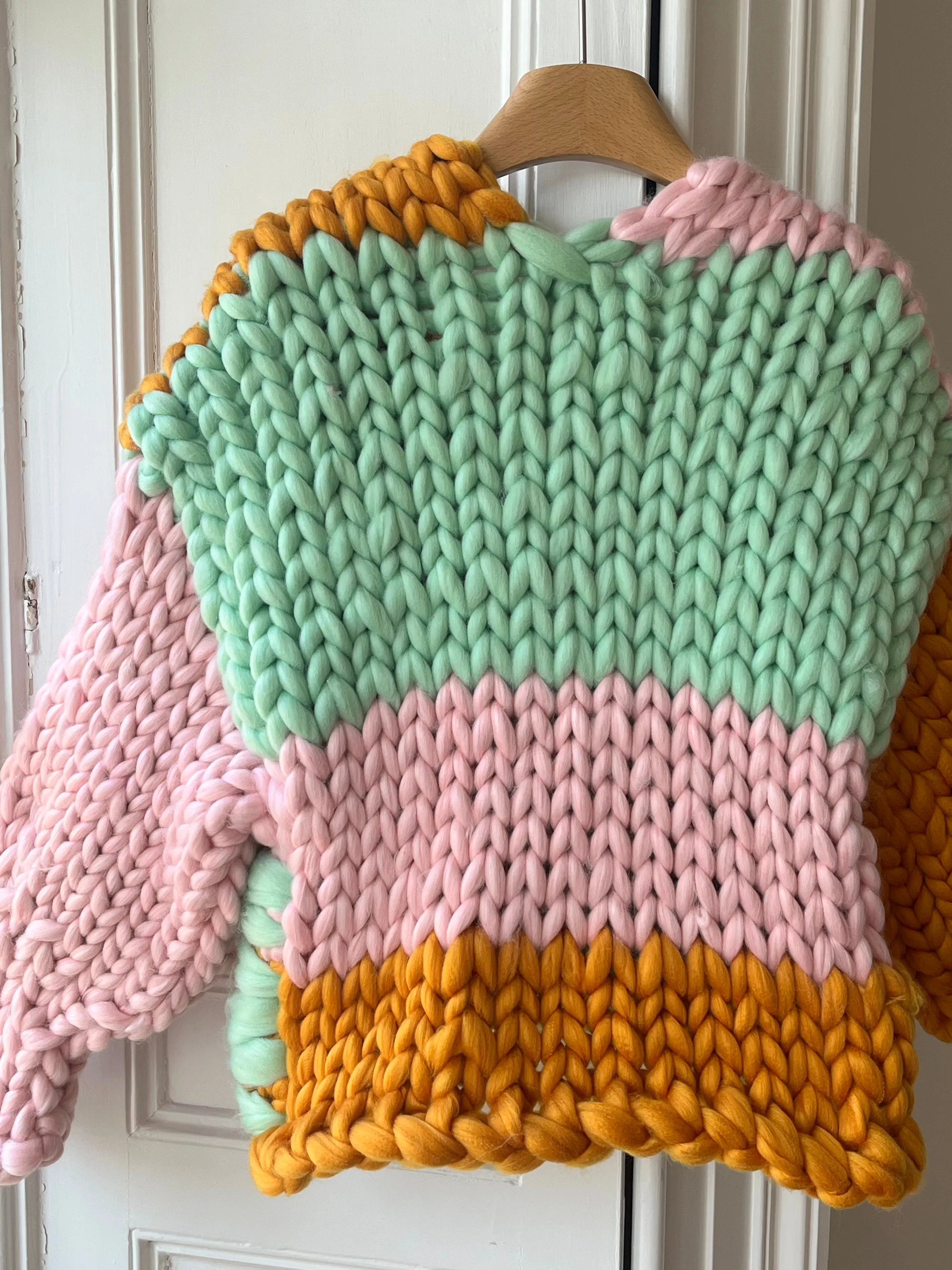 1of2 Pink, Mint and Amber Colossal Knit Cardigan S/M (Sample) sold by Hope Macaulay product image thumbnail 4