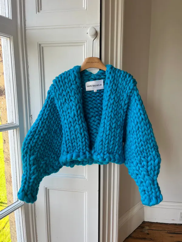 Aqua Colossal Knit Cardigan S/M (Merino Wool Sample) sold by Hope Macaulay