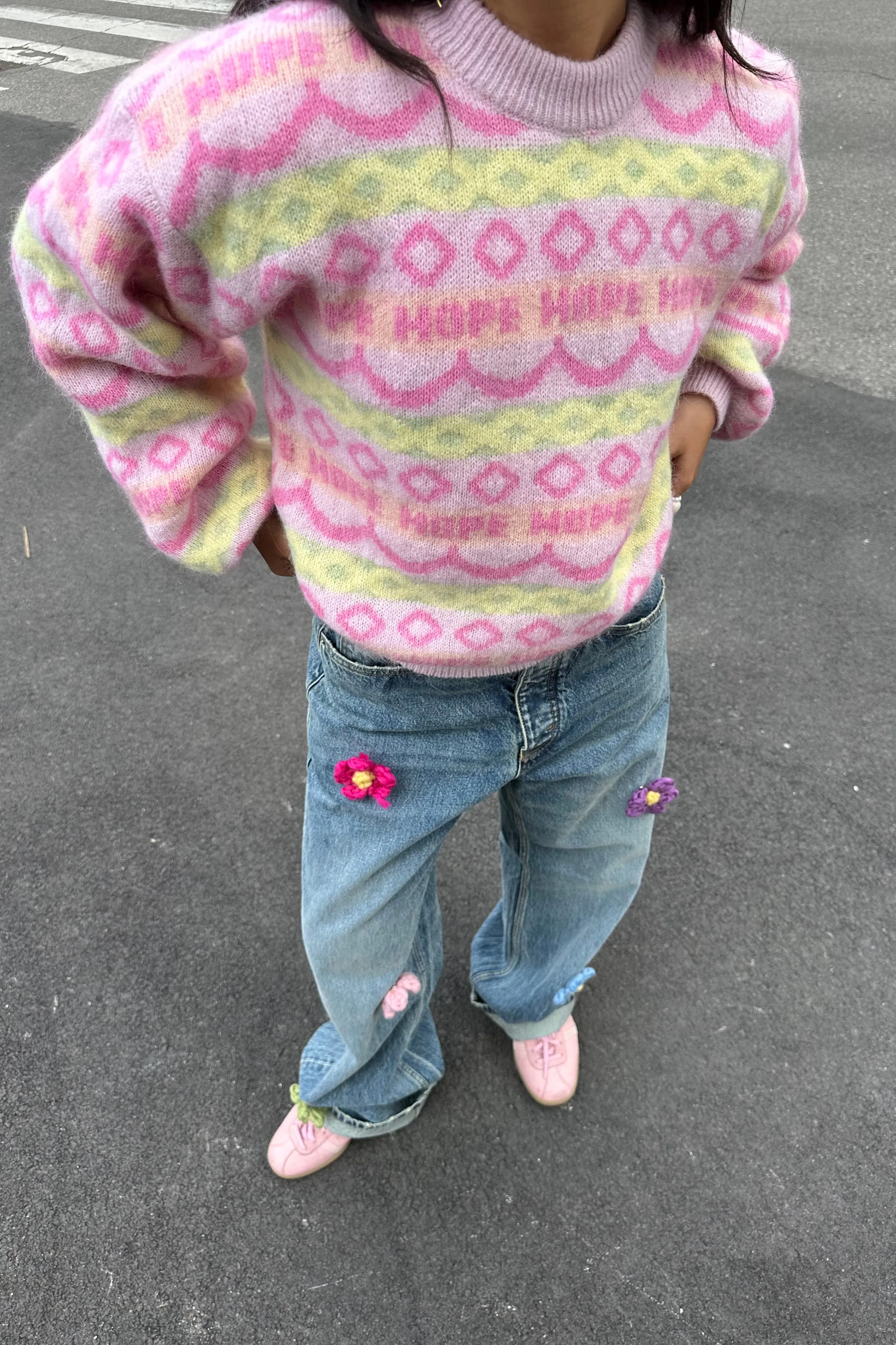 Knit Flower Jeans sold by Hope Macaulay product image thumbnail 3