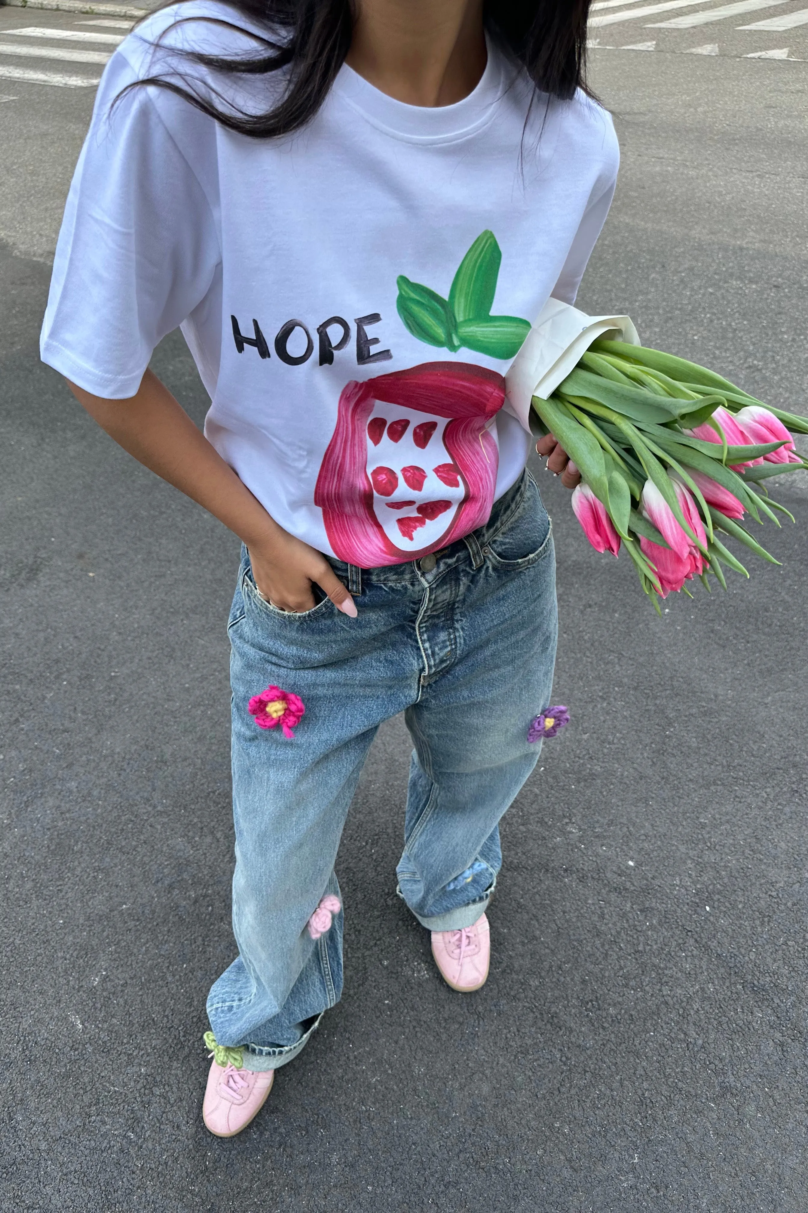 Knit Flower Jeans sold by Hope Macaulay product image thumbnail 4