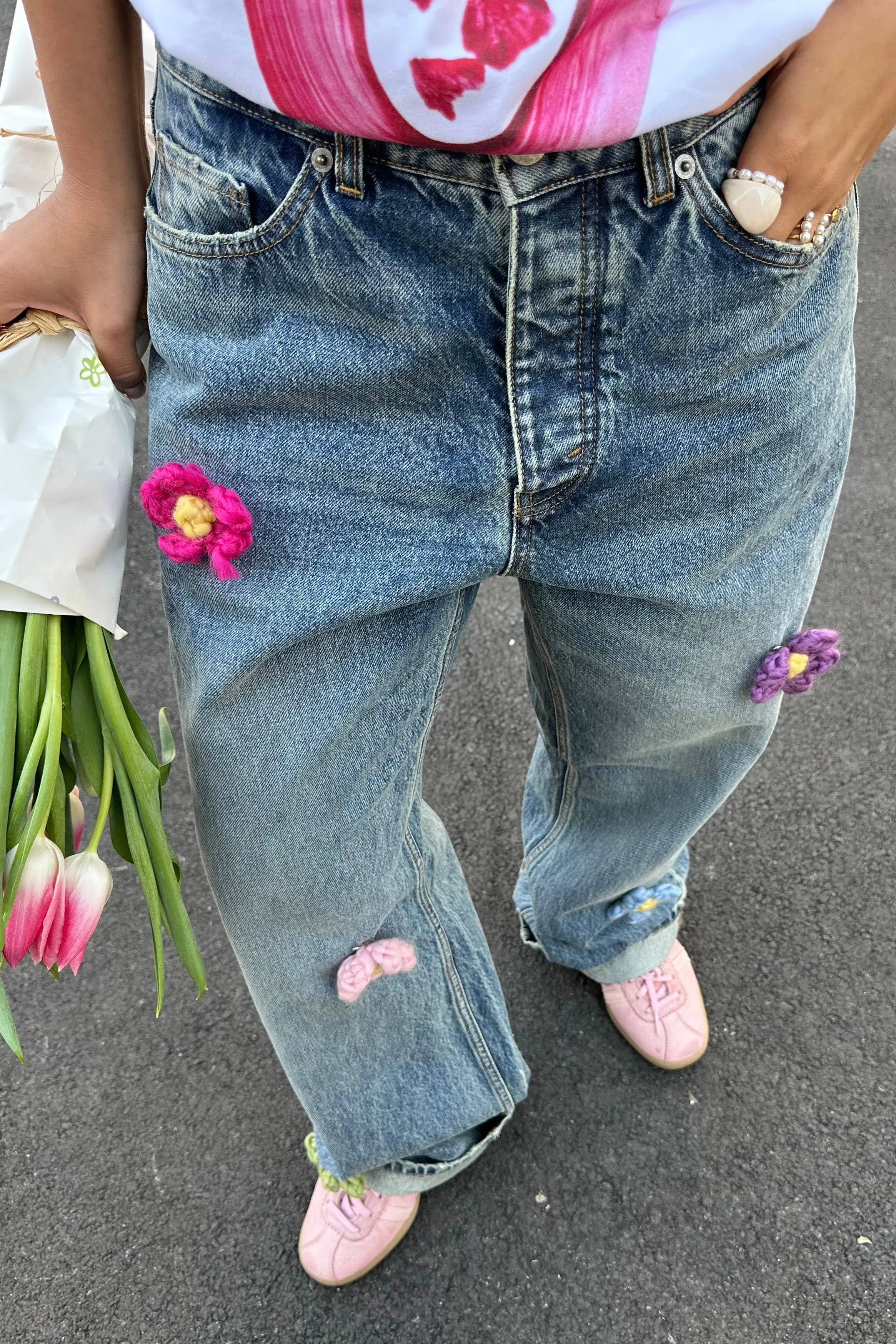 Knit Flower Jeans sold by Hope Macaulay product image thumbnail 5