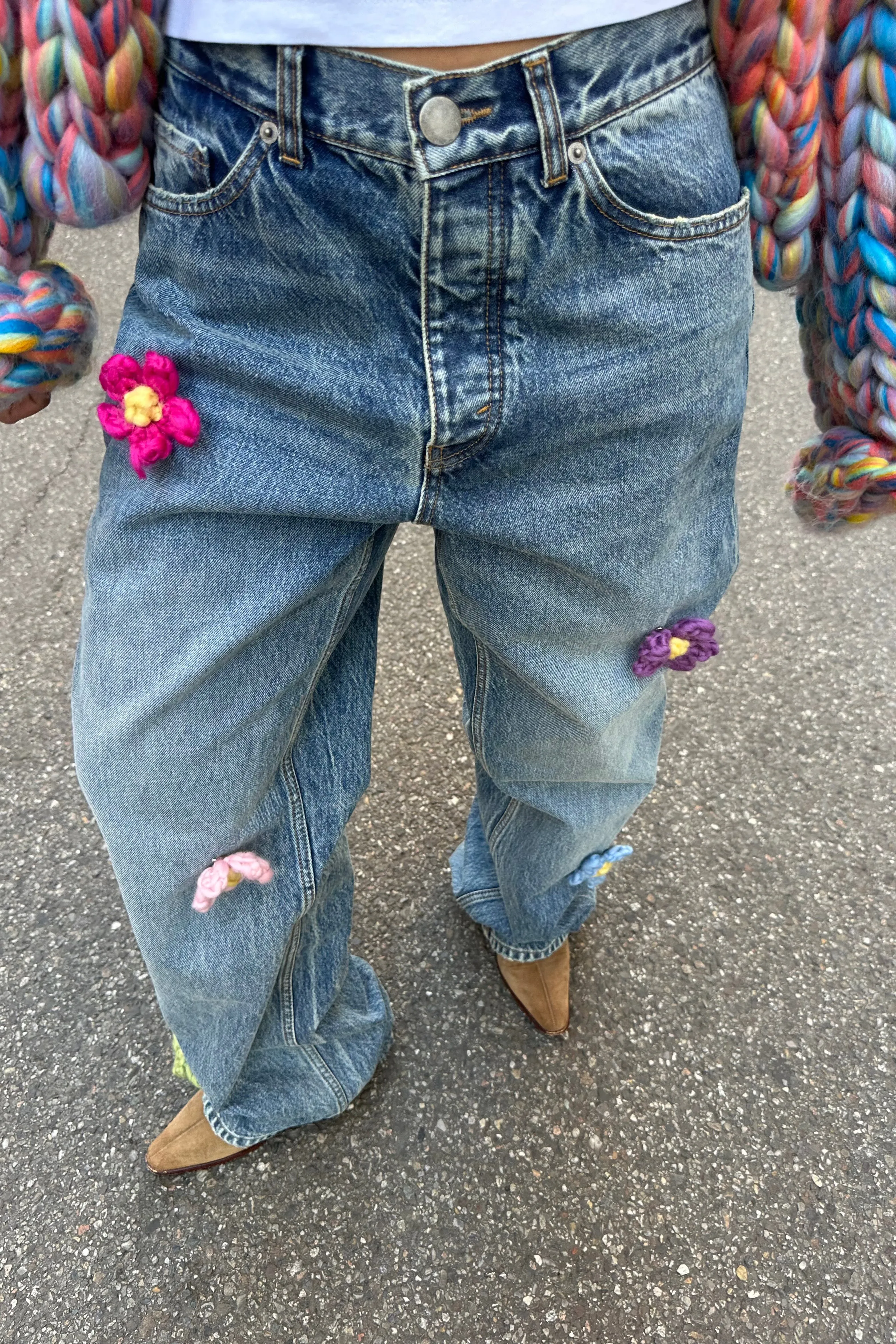 Knit Flower Jeans sold by Hope Macaulay product image thumbnail 2