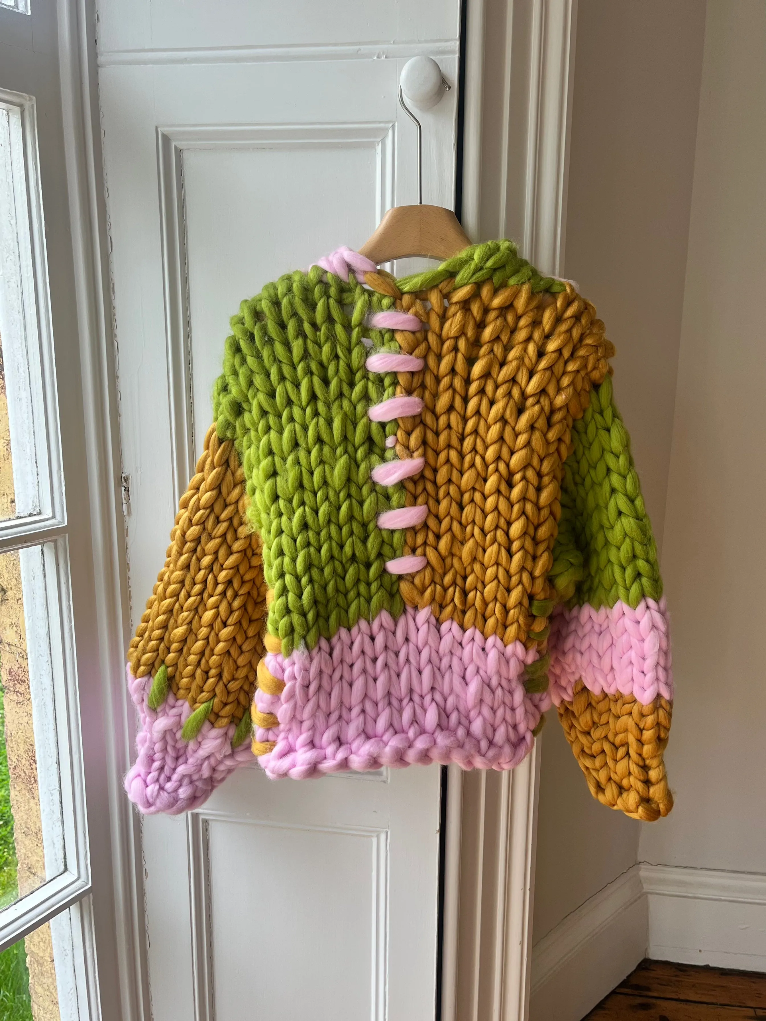 1of2 Green, Pink and Amber Colossal Knit Cardigan (Sample) sold by Hope Macaulay product image thumbnail 3