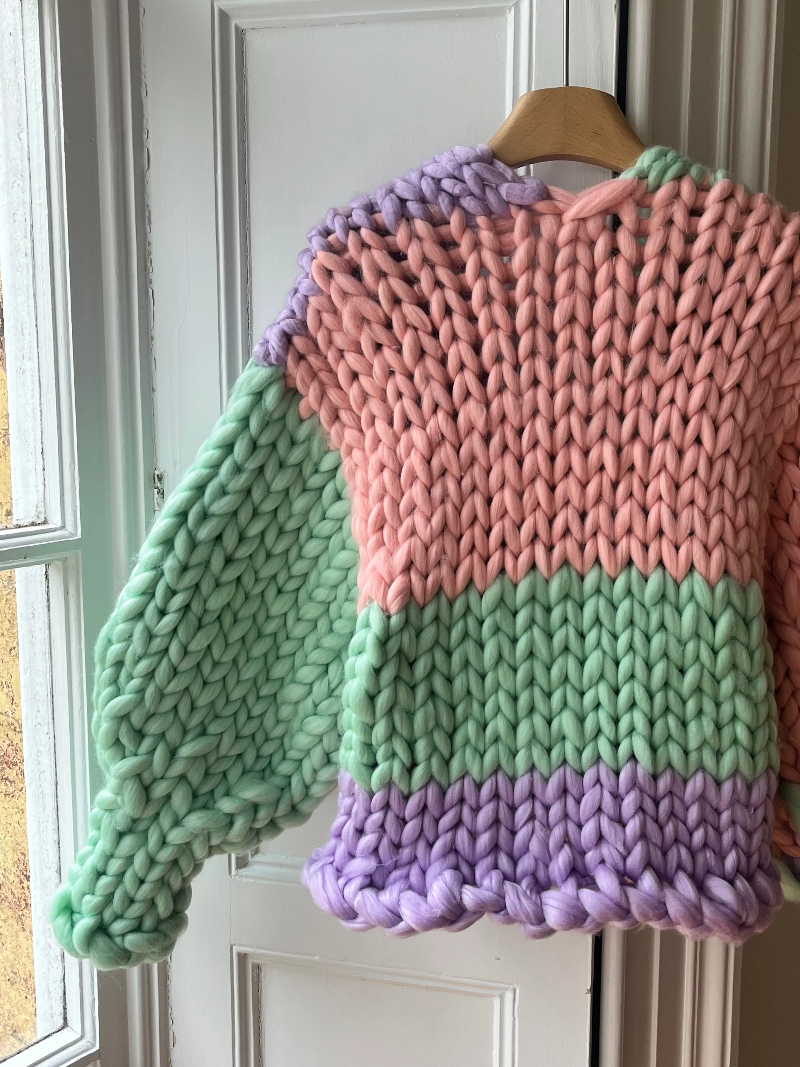 1of1 Pink, Mint and Lilac Colossal Knit Cardigan (Sample) sold by Hope Macaulay product image thumbnail 4