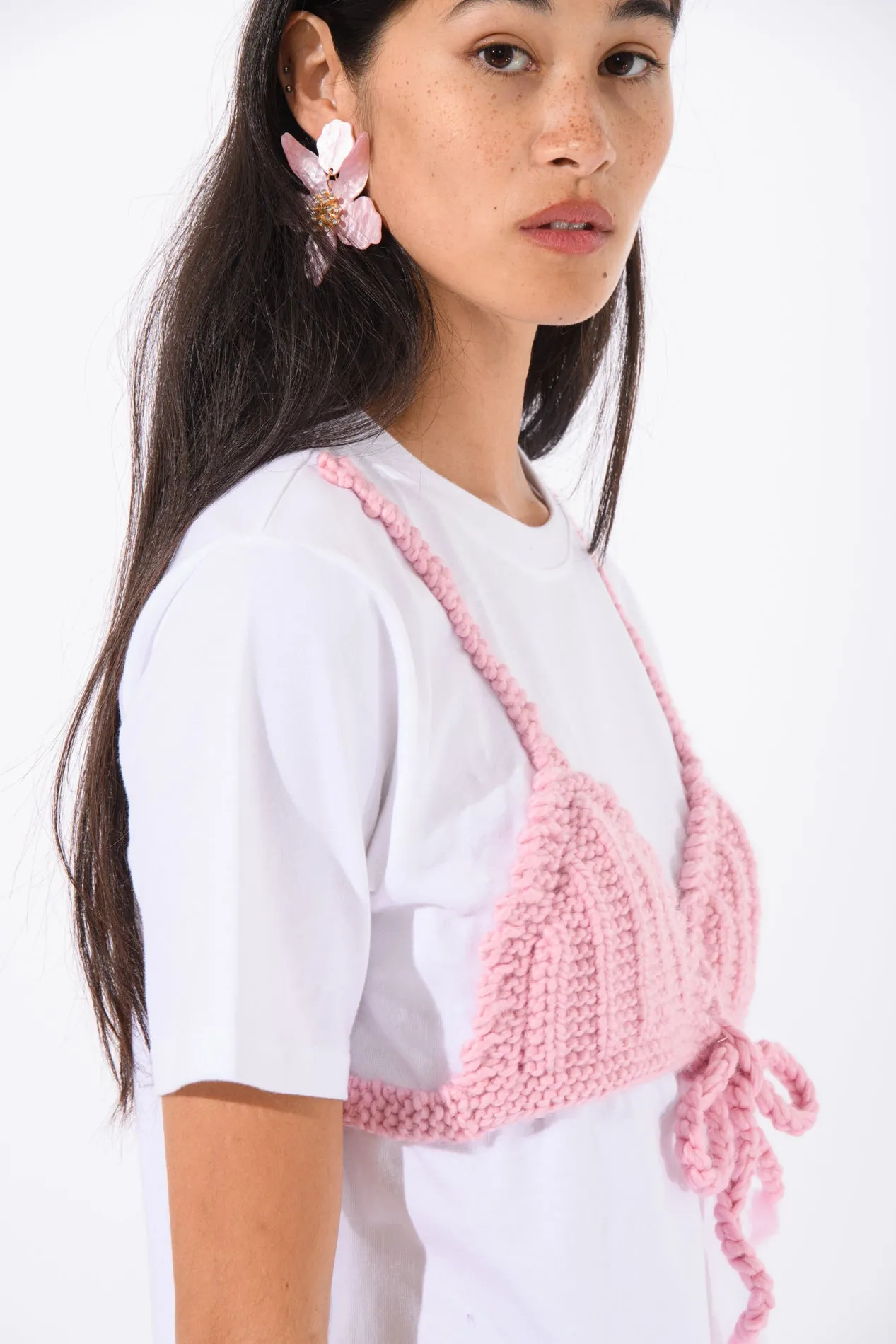 Knitted Bralette Oversized T-Shirt sold by Hope Macaulay product image thumbnail 5