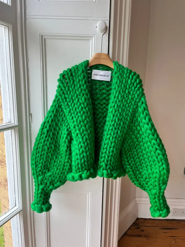 Emerald Green Colossal Knit Cardigan (Limited Edition Sample) sold by Hope Macaulay