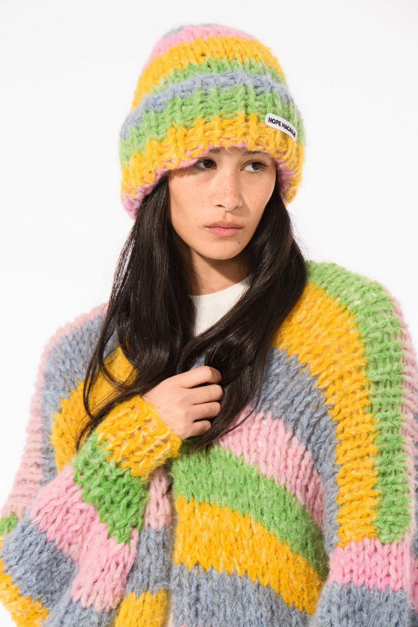 Colourful Fluffy Knit Beanie Hat (Sample) sold by Hope Macaulay product image thumbnail 2