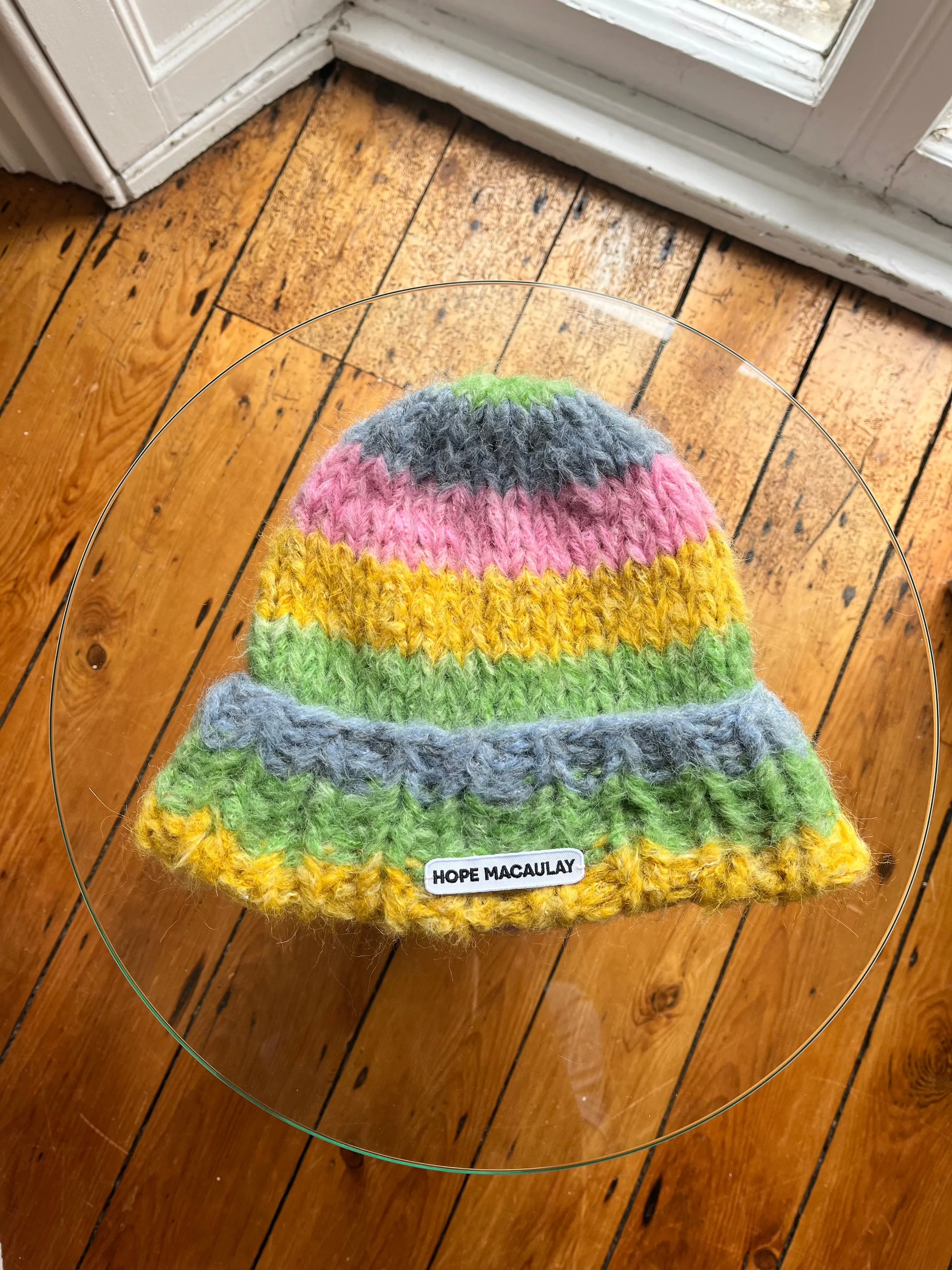 Colourful Fluffy Knit Beanie Hat (Sample) sold by Hope Macaulay