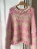 Pink and Cream Chunky Knit Sweater S/M (Sample) sold by Hope Macaulay