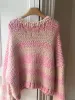 Pink and Cream Chunky Knit Sweater S/M (Sample) sold by Hope Macaulay