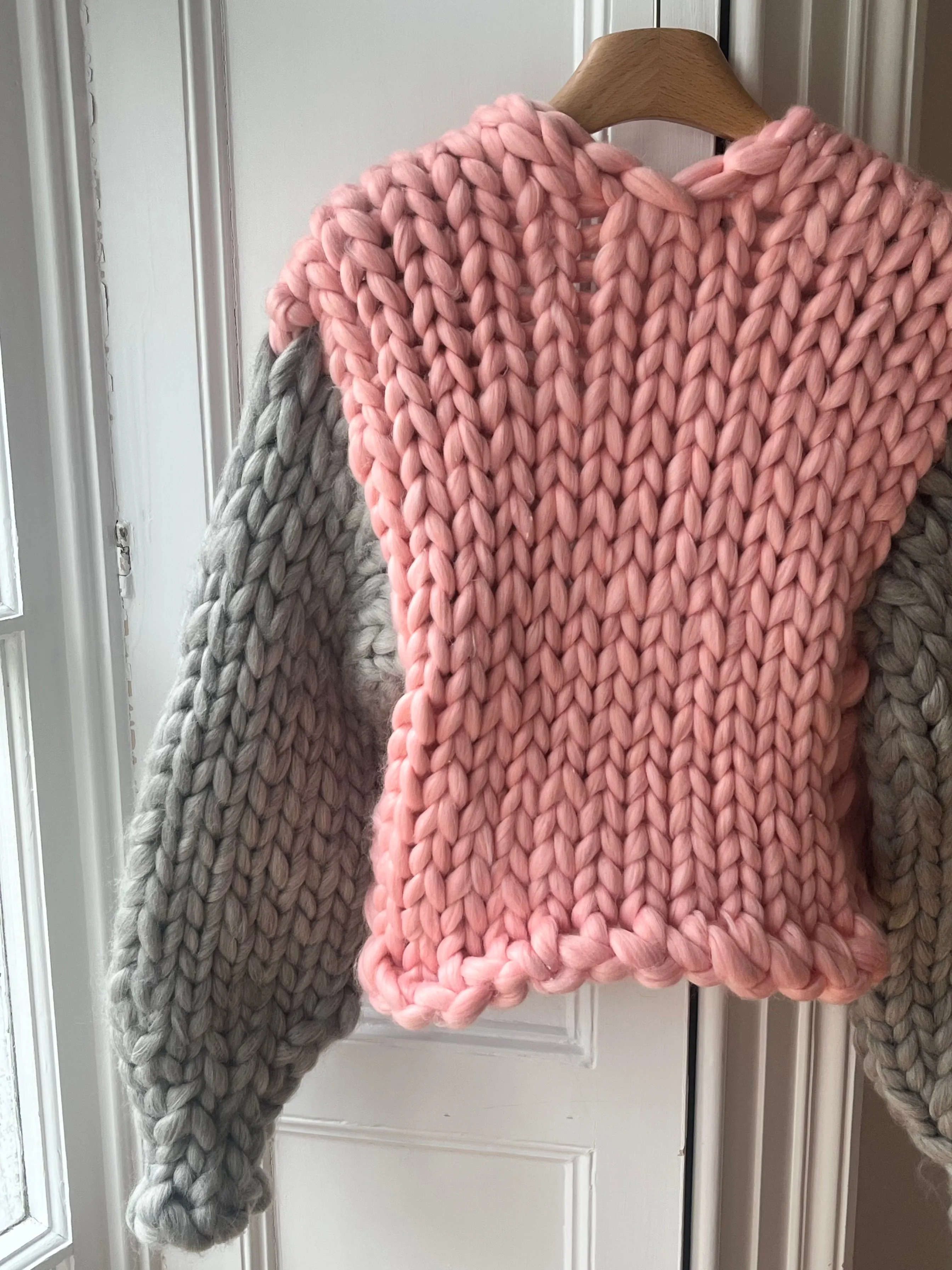1of1 Pink and Grey Colossal Knit Cardigan S/M (Sample) sold by Hope Macaulay product image thumbnail 4