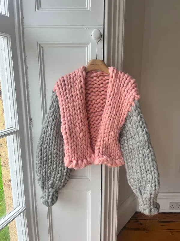1of1 Pink and Grey Colossal Knit Cardigan S/M (Sample) sold by Hope Macaulay