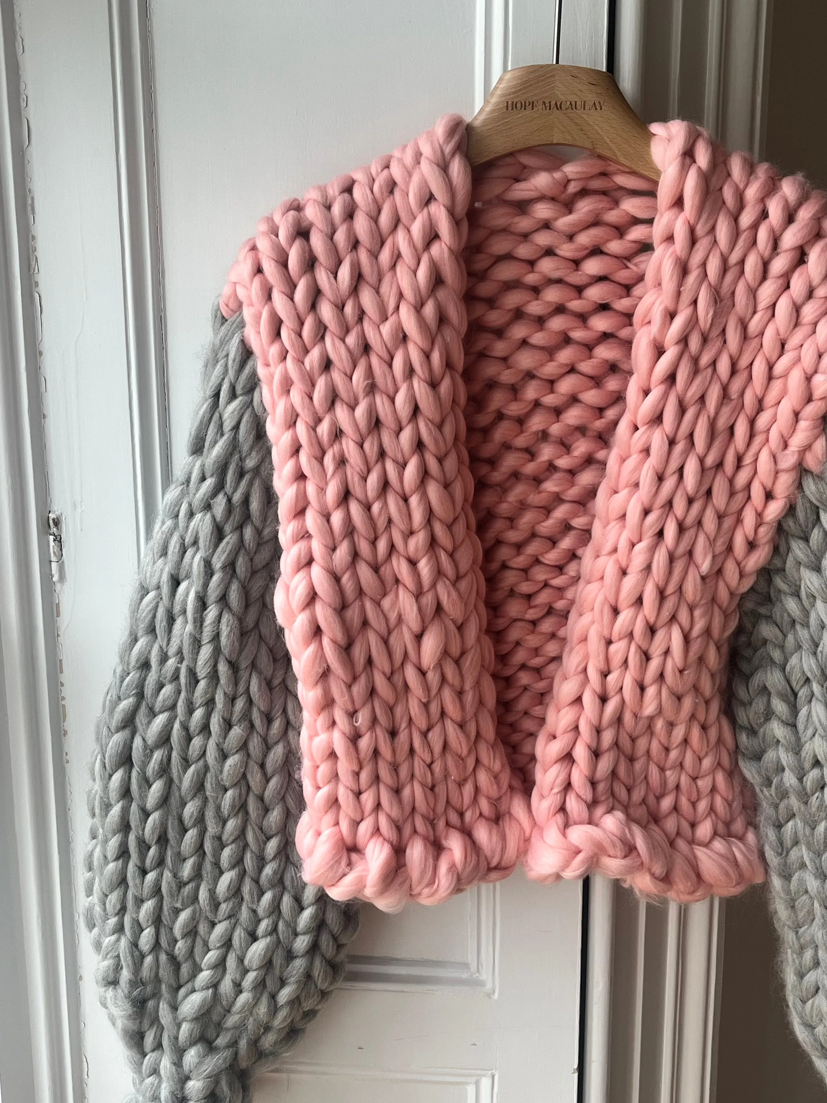 1of1 Pink and Grey Colossal Knit Cardigan S/M (Sample) sold by Hope Macaulay product image thumbnail 2