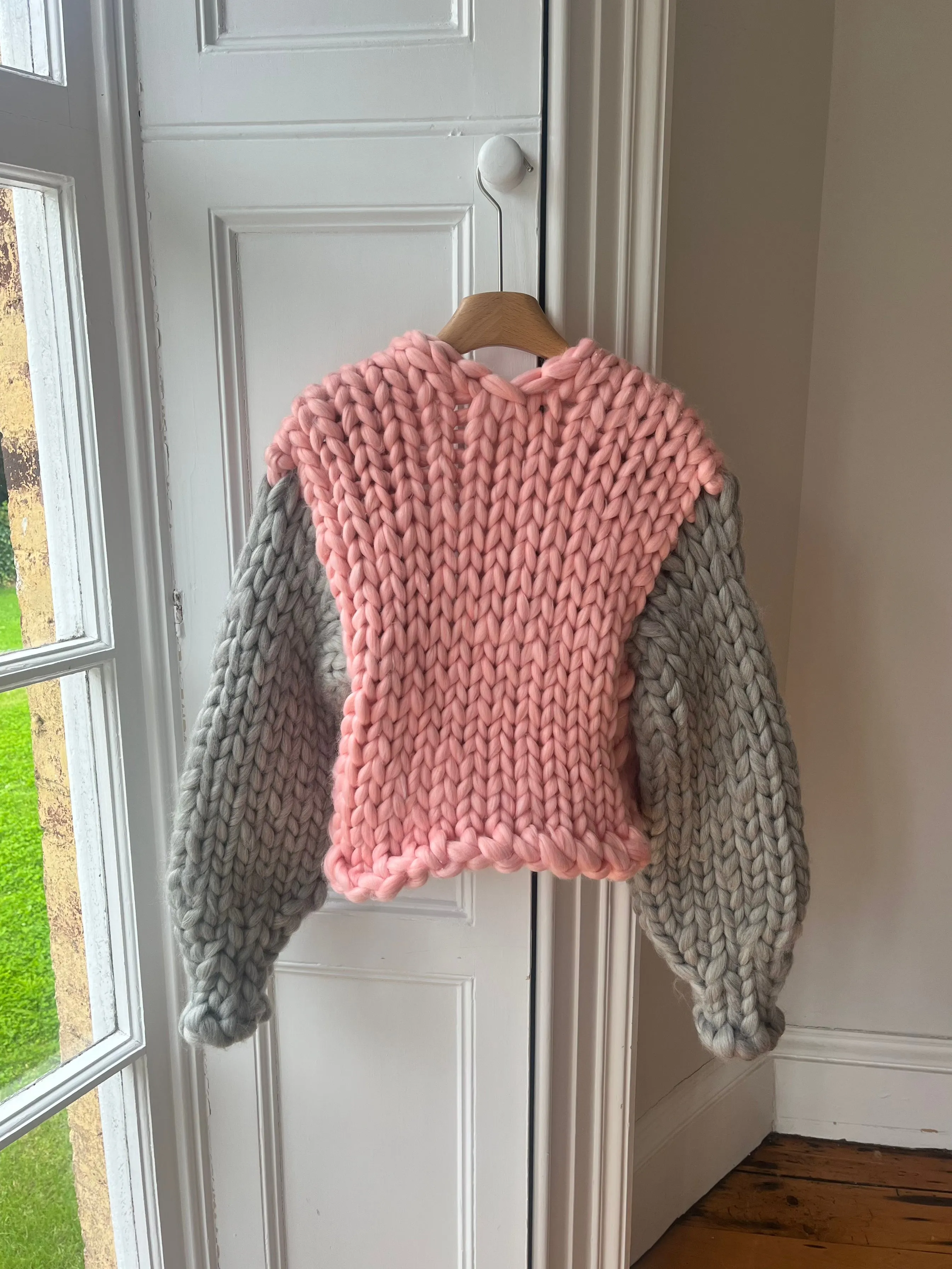 1of1 Pink and Grey Colossal Knit Cardigan S/M (Sample) sold by Hope Macaulay product image thumbnail 3