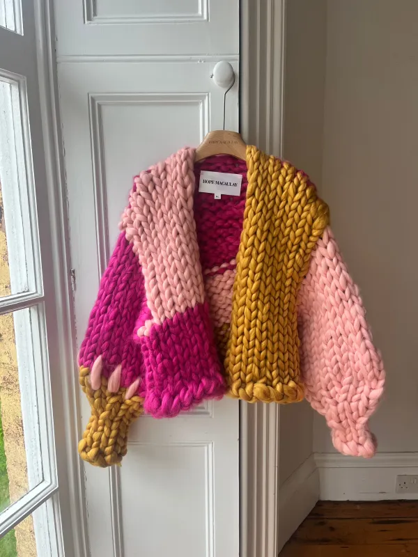 Pink and Amber Colossal Knit Cardigan M/L (Sample) sold by Hope Macaulay