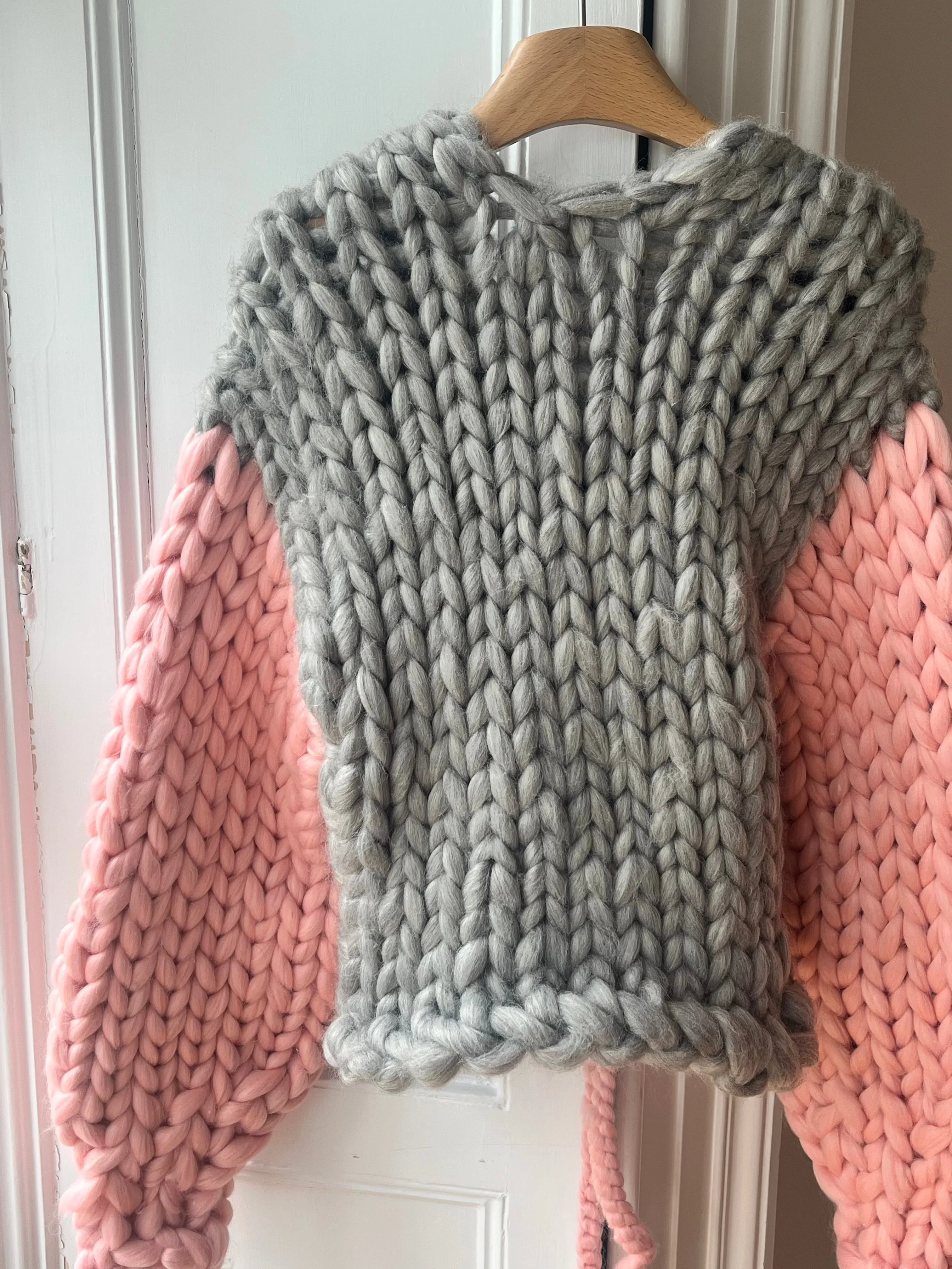 1of1 Pink and Grey Bow Colossal Knit Cardigan S/M (Sample) sold by Hope Macaulay product image thumbnail 4
