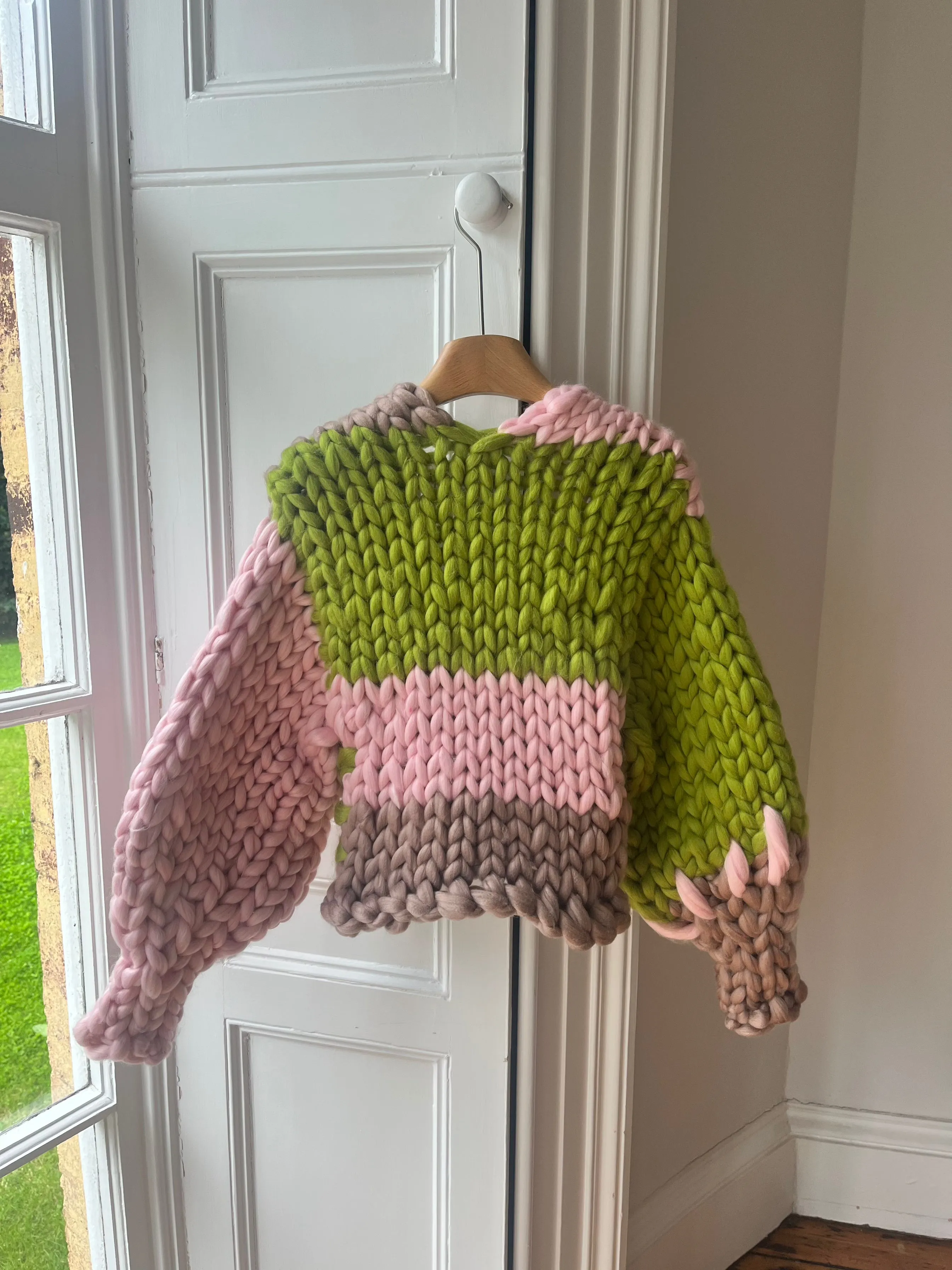 1of1 Pink, Mink and Green Colossal Knit Cardigan S/M (Sample) sold by Hope Macaulay product image thumbnail 3