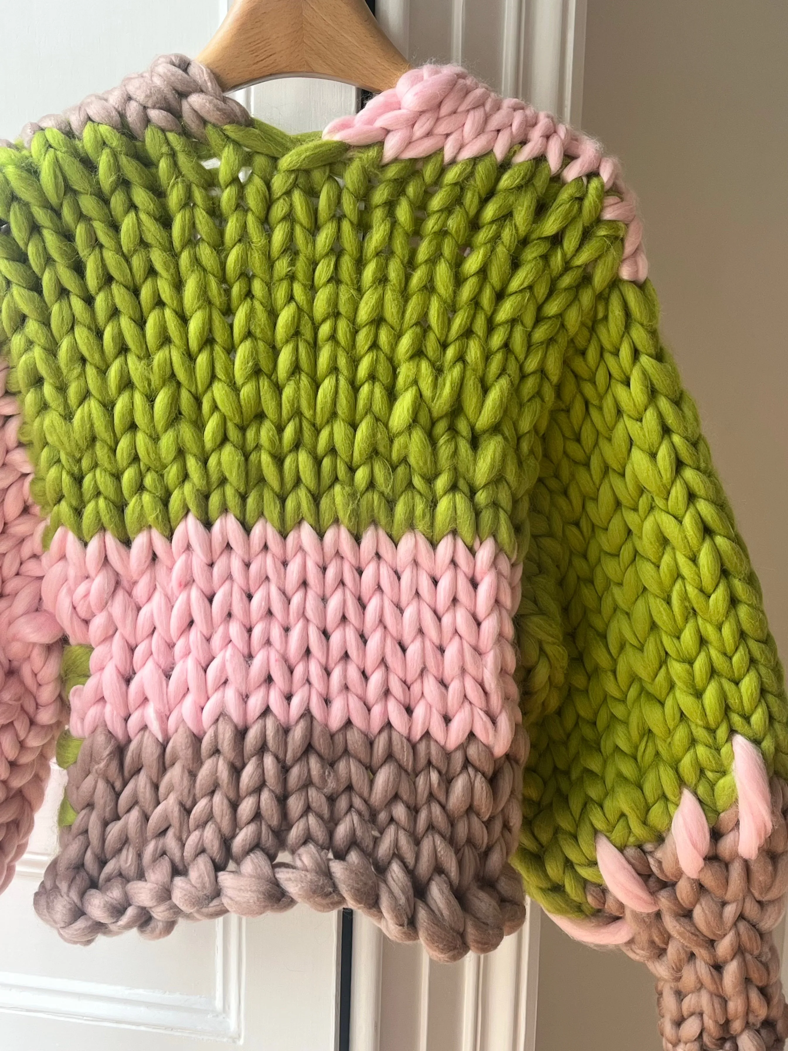1of1 Pink, Mink and Green Colossal Knit Cardigan S/M (Sample) sold by Hope Macaulay product image thumbnail 4