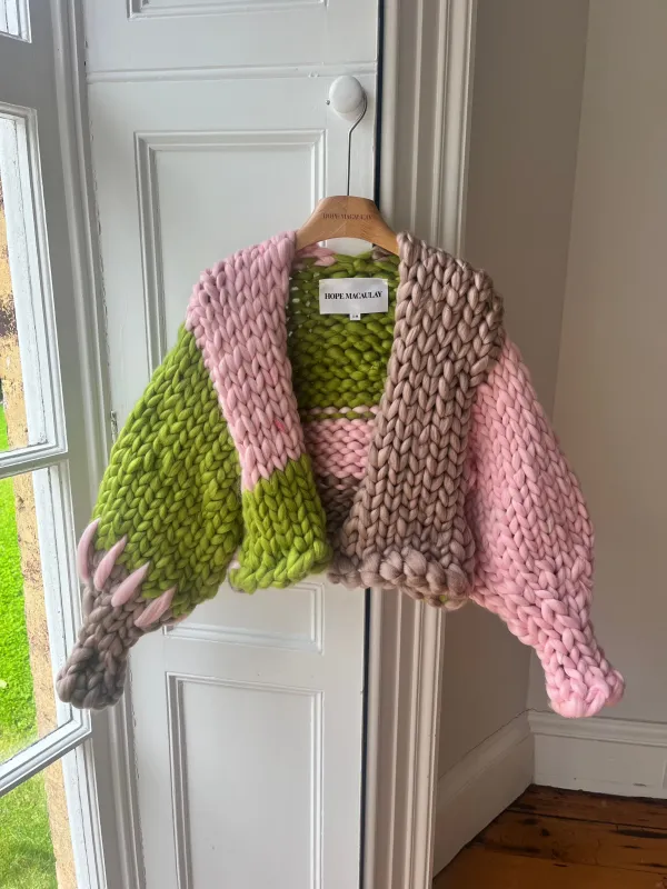 1of1 Pink, Mink and Green Colossal Knit Cardigan S/M (Sample) sold by Hope Macaulay