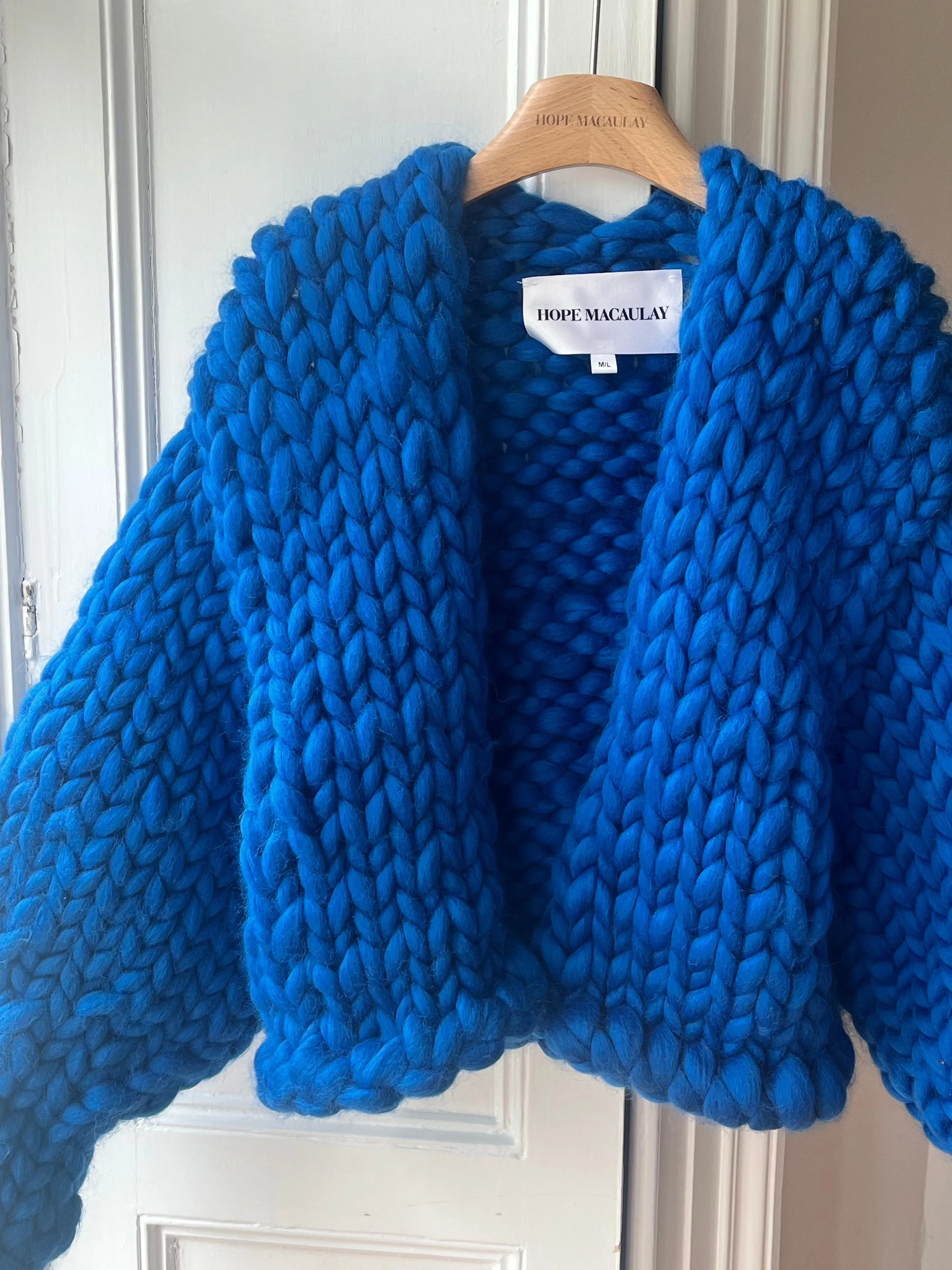 Cobalt Blue Colossal Knit Cardigan M/L (Limited Edition Wool Sample) sold by Hope Macaulay product image thumbnail 2