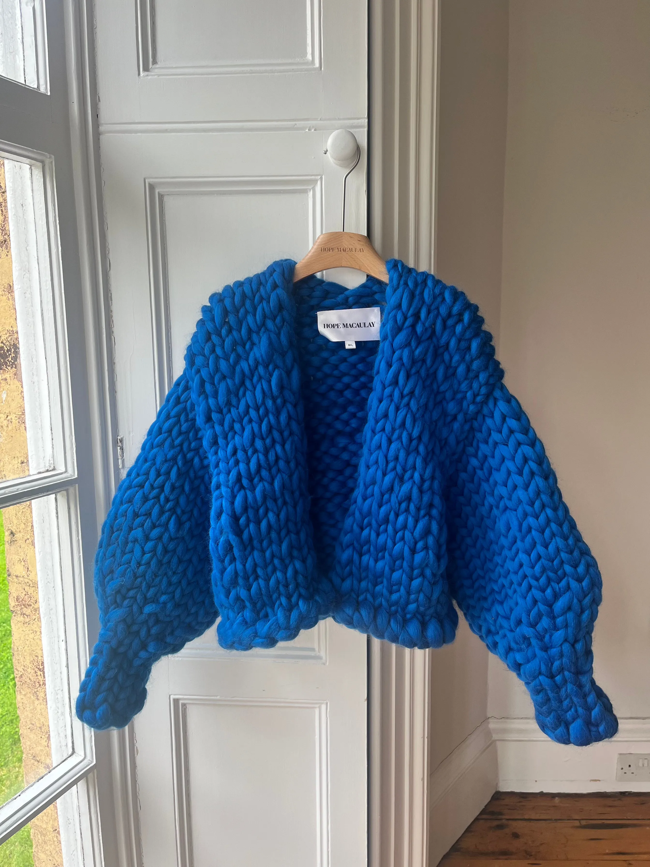 Cobalt Blue Colossal Knit Cardigan M/L (Limited Edition Wool Sample) sold by Hope Macaulay