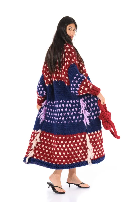 Erin Polka Dot Chunky Knit Maxi Cardigan sold by Hope Macaulay