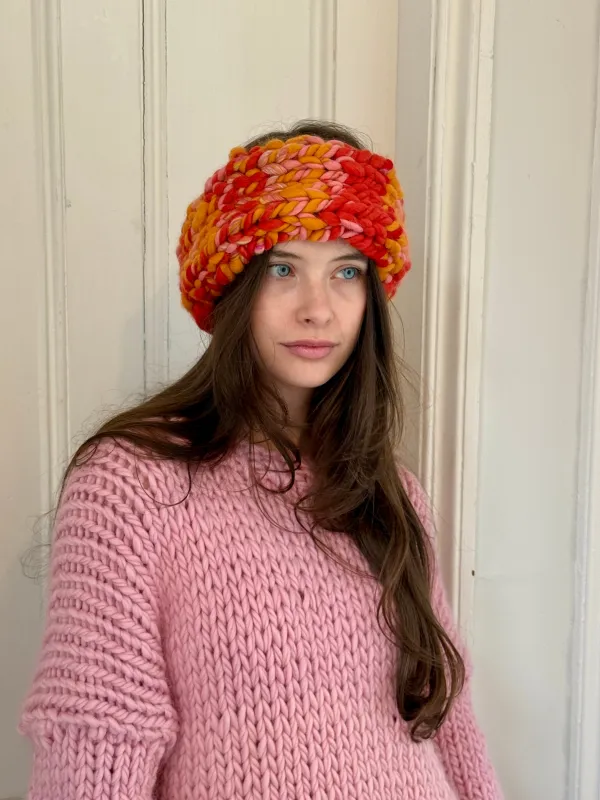 1of1 Hand-Spun Red and Orange Chunky Knit Headband (Sample) sold by Hope Macaulay