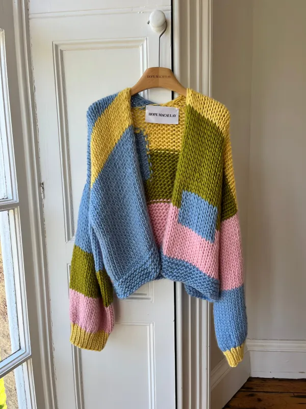 Whimsy Patchwork Knit Cardigan #3 S (Sample) sold by Hope Macaulay