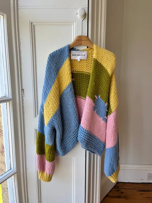 Whimsy Patchwork Knit Cardigan #2 (Sample) sold by Hope Macaulay