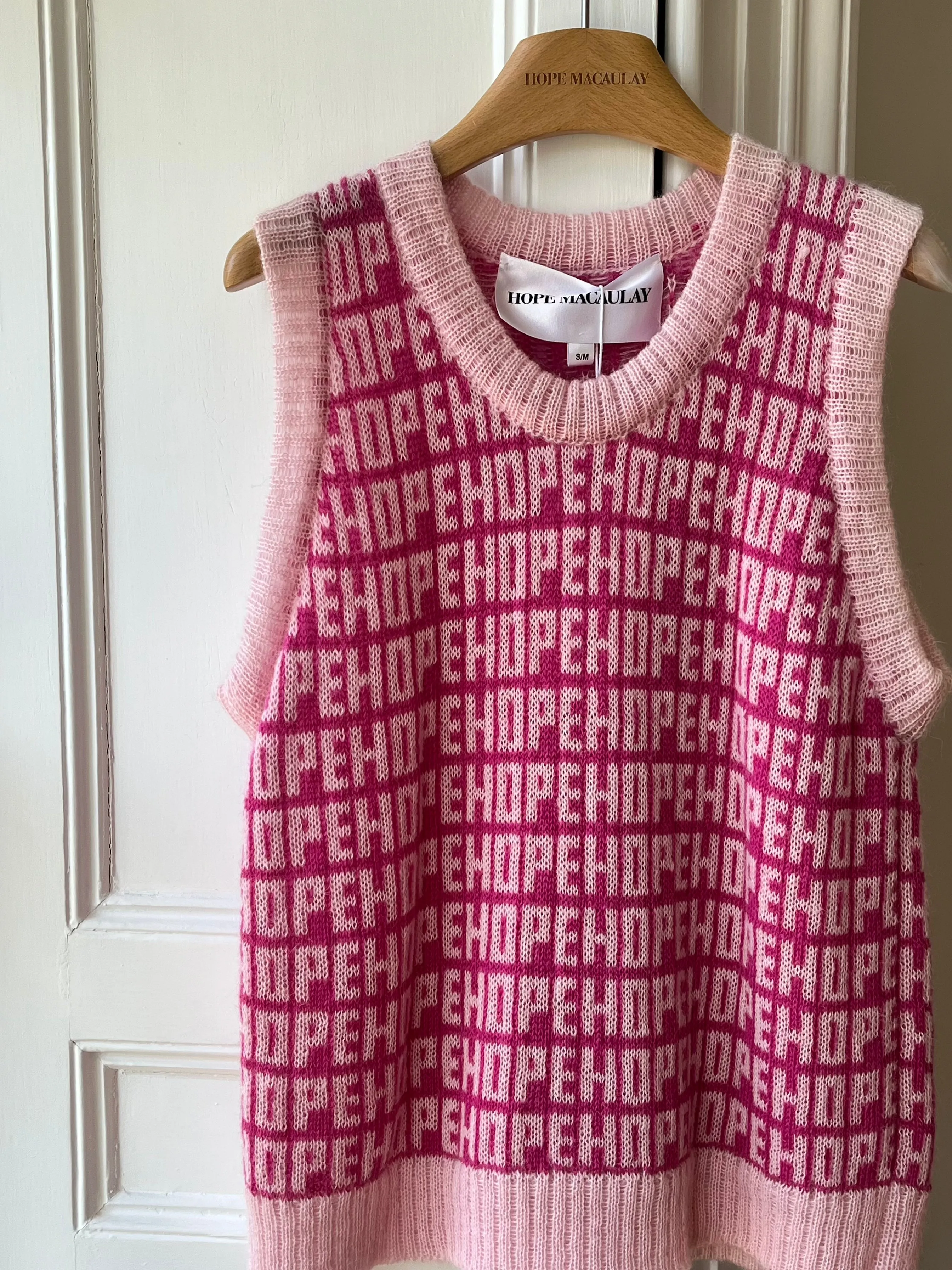 1of1 Hope Pink Knit Sweater Vest S/M (Sample) sold by Hope Macaulay product image thumbnail 2