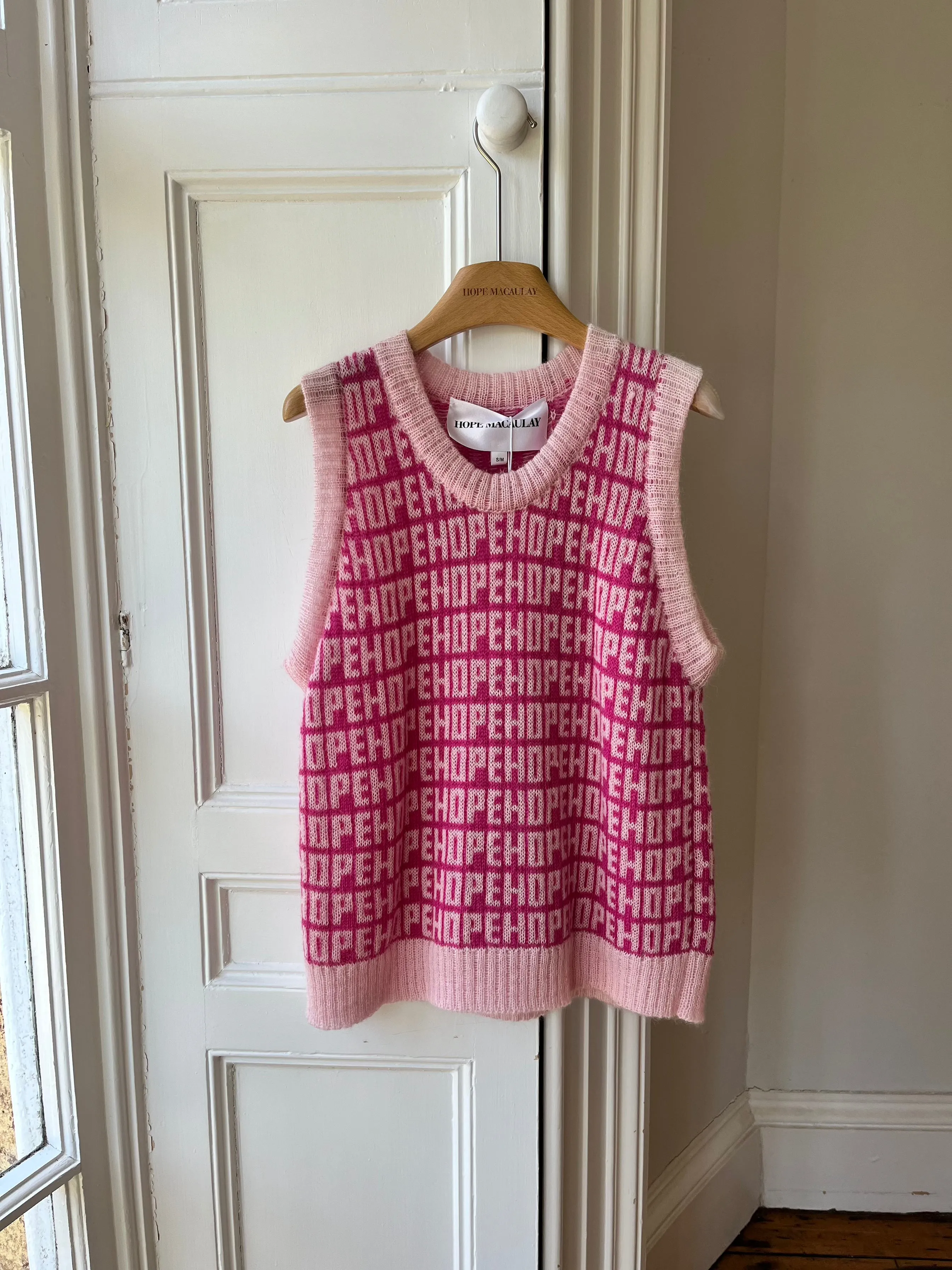 1of1 Hope Pink Knit Sweater Vest S/M (Sample) sold by Hope Macaulay