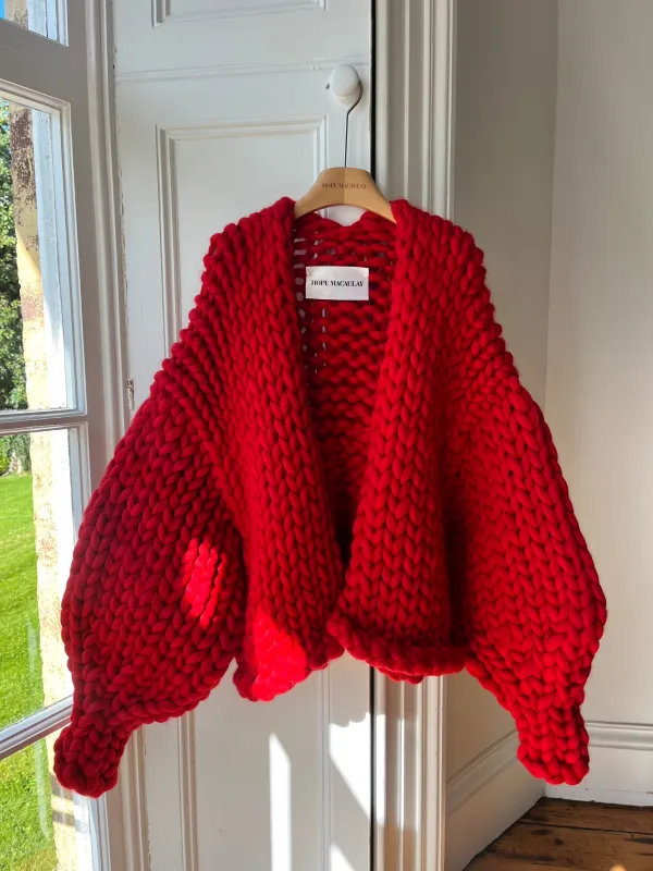 Red Colossal Knit Cardigan XXL (Limited Edition Sample) sold by Hope Macaulay
