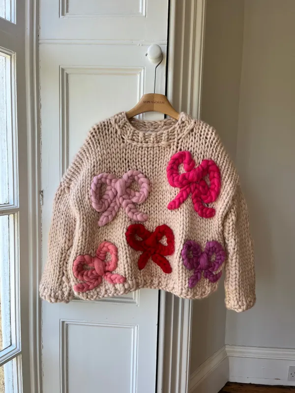 Daphne Bow Chunky Knit Sweater S (Sample) sold by Hope Macaulay